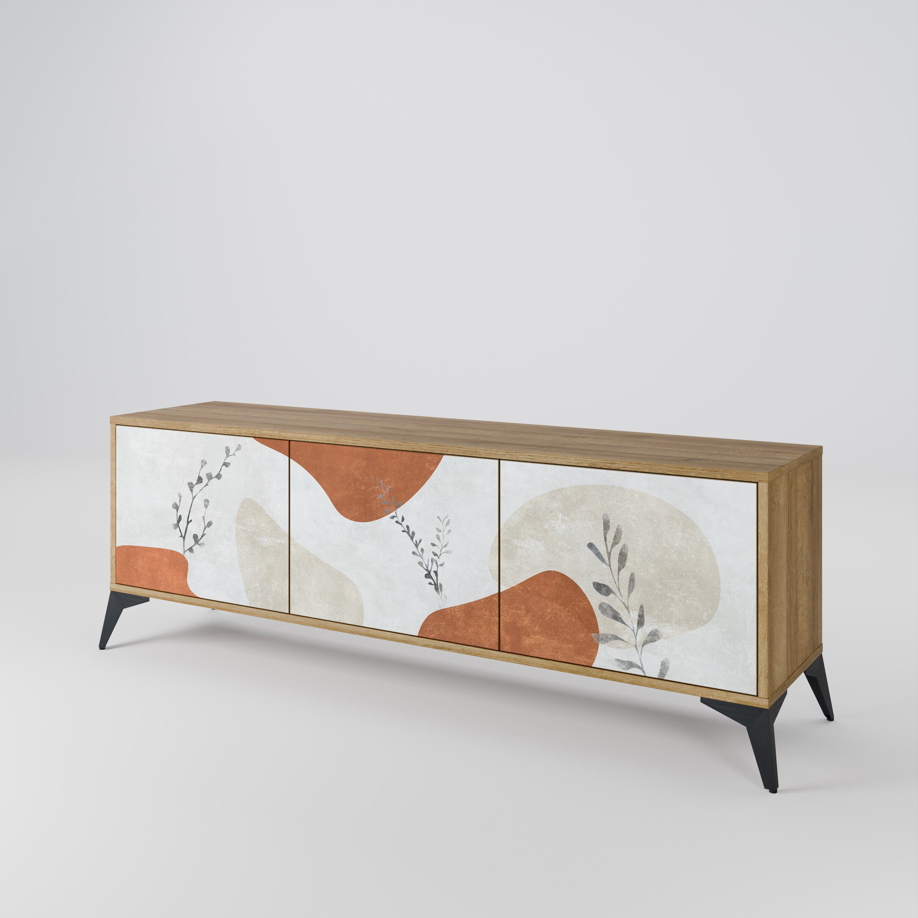 Meuble TV 3 portes TRANQUIL TWIG effet chêne