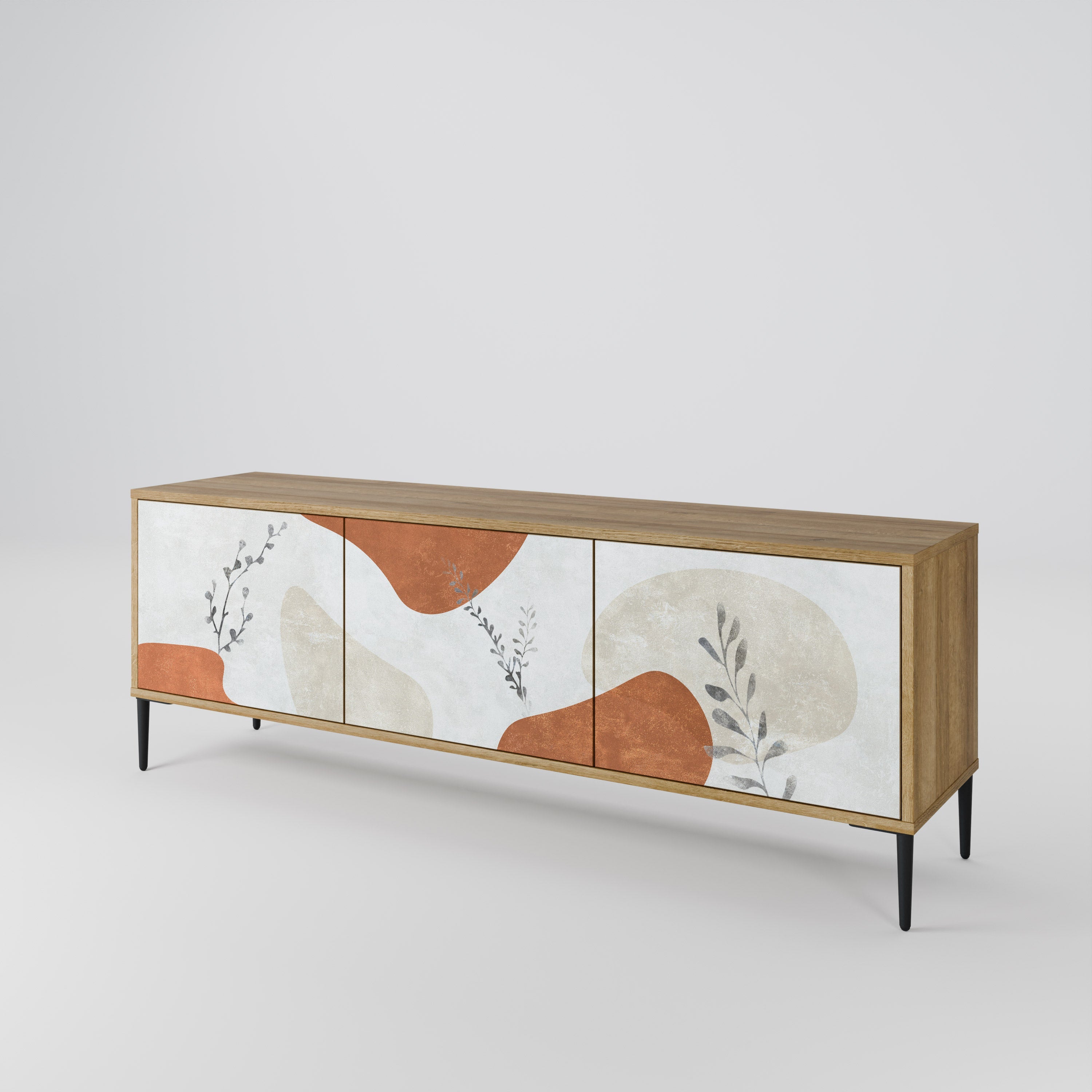 Meuble TV 3 portes TRANQUIL TWIG effet chêne