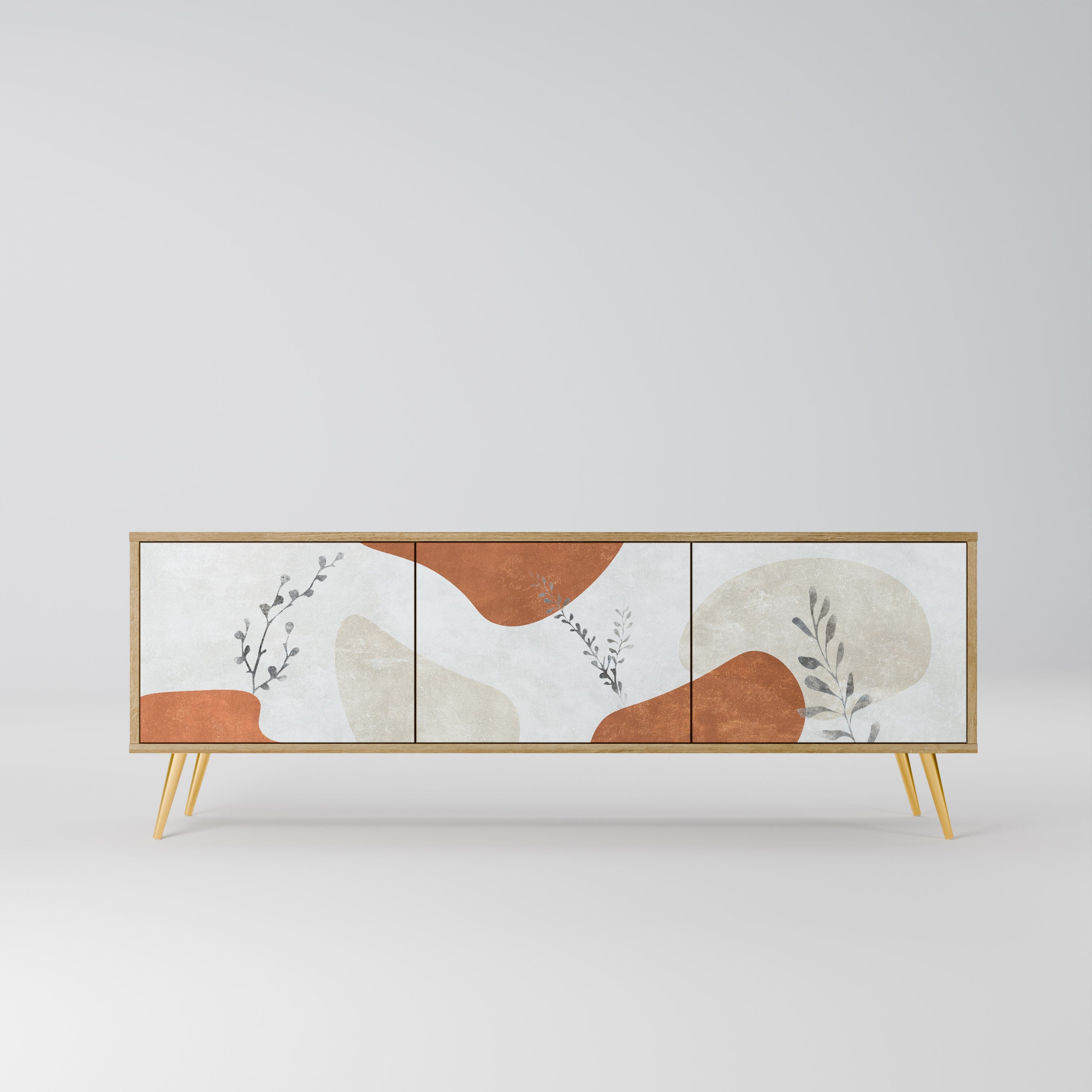 Meuble TV 3 portes TRANQUIL TWIG effet chêne