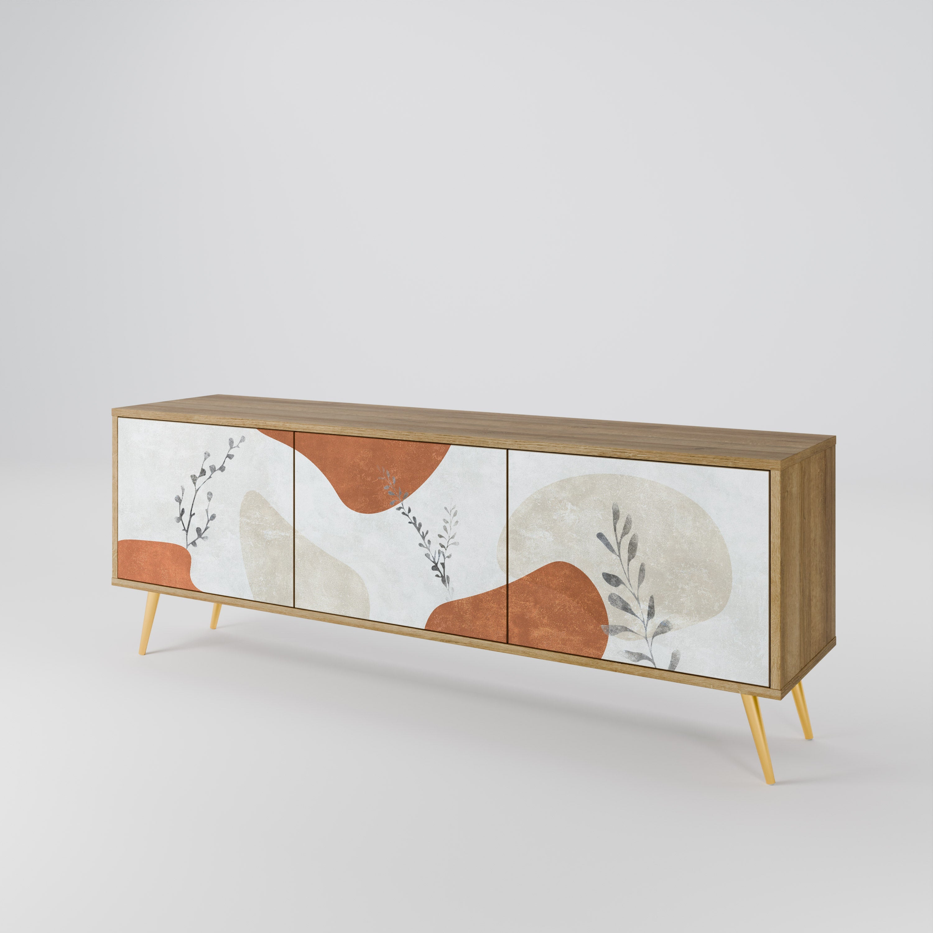 Meuble TV 3 portes TRANQUIL TWIG effet chêne