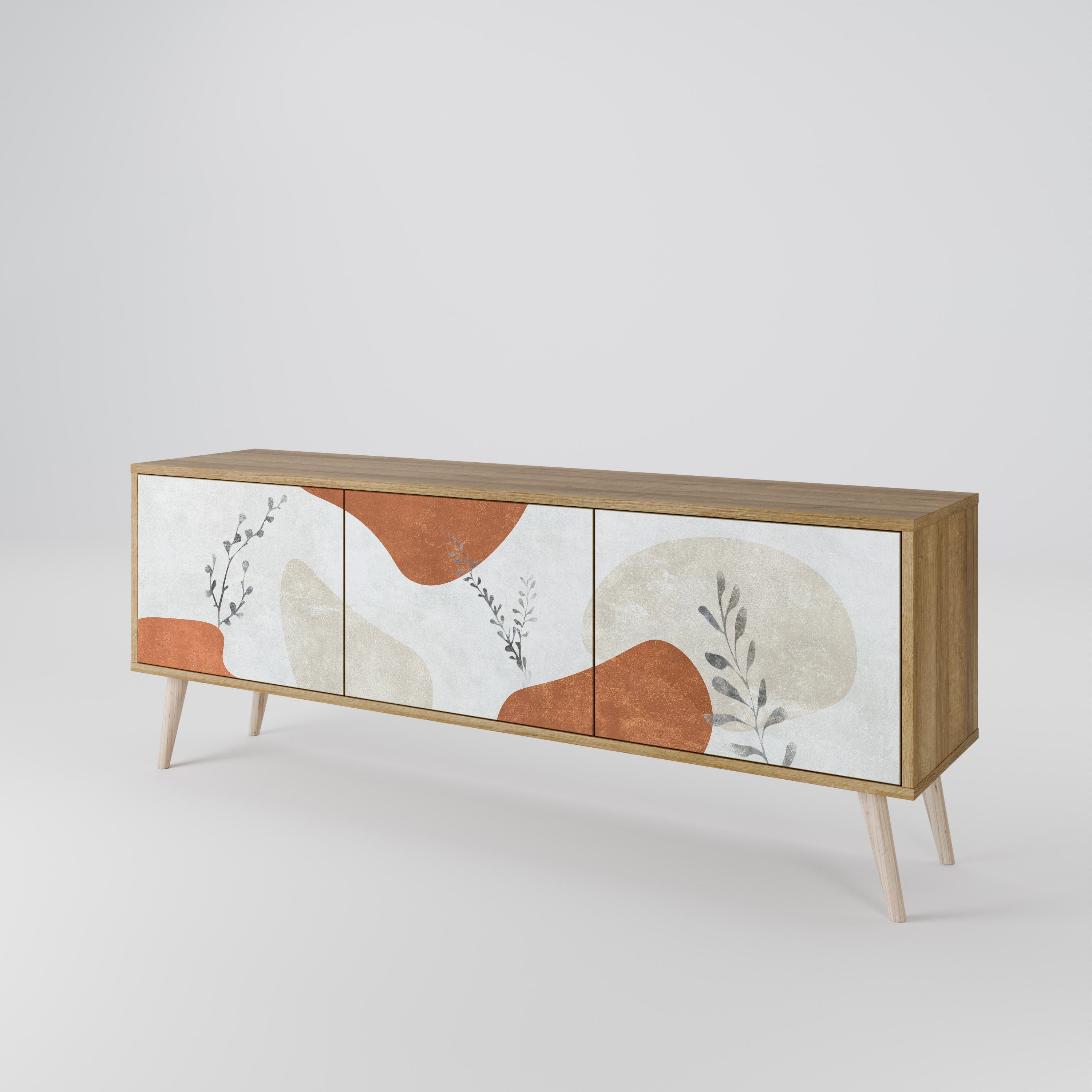 Meuble TV 3 portes TRANQUIL TWIG effet chêne