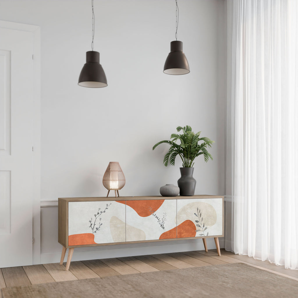 Meuble TV 3 portes TRANQUIL TWIG effet chêne