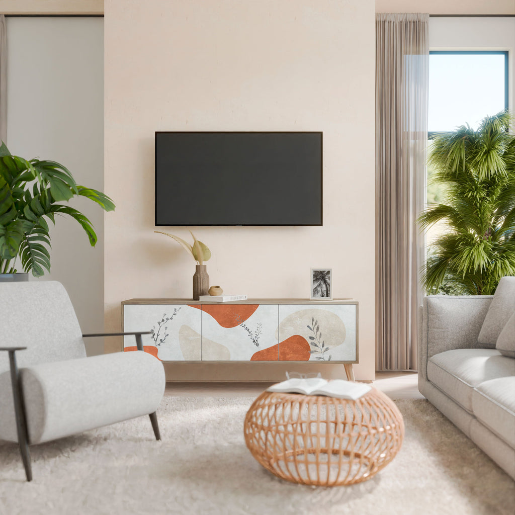 Meuble TV 3 portes TRANQUIL TWIG effet chêne