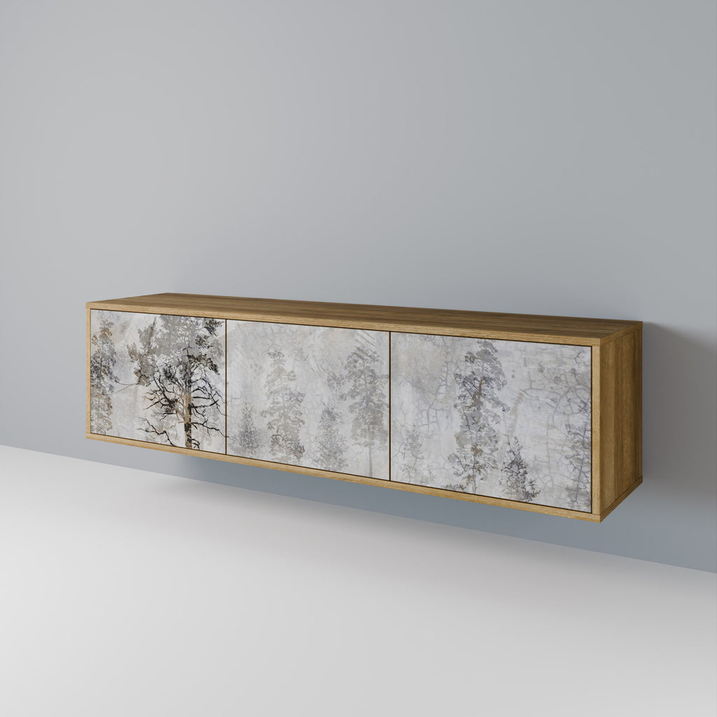 FADE IN THE TREES 3-Door TV Stand in Oak Effect