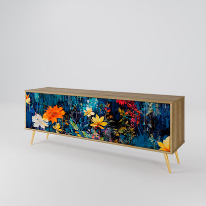 MIDNIGHT BLOSSOM 3-Door TV Cabinet