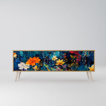MIDNIGHT BLOSSOM 3-Door TV Cabinet