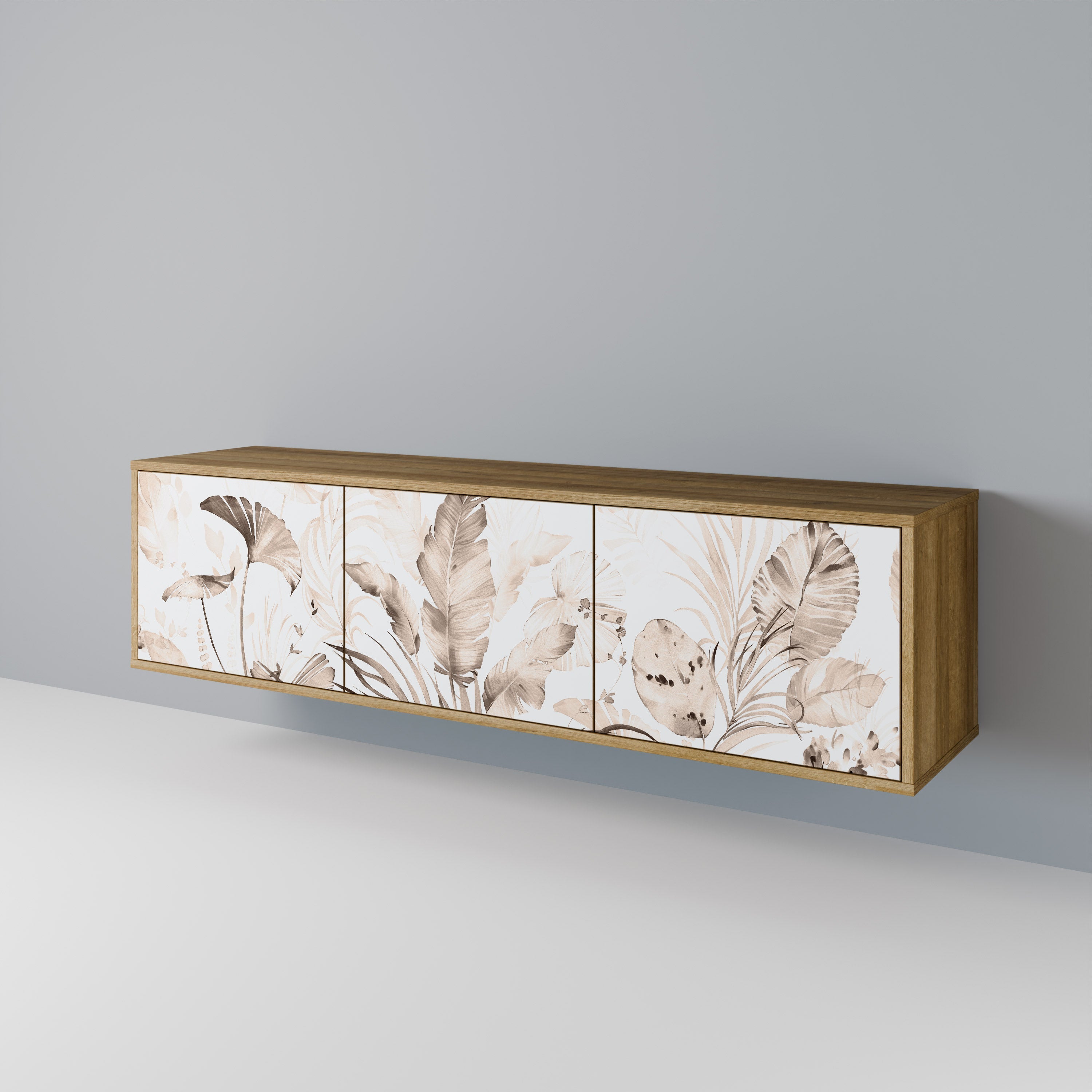 Meuble TV 3 portes WILD TENDERNESS effet chêne