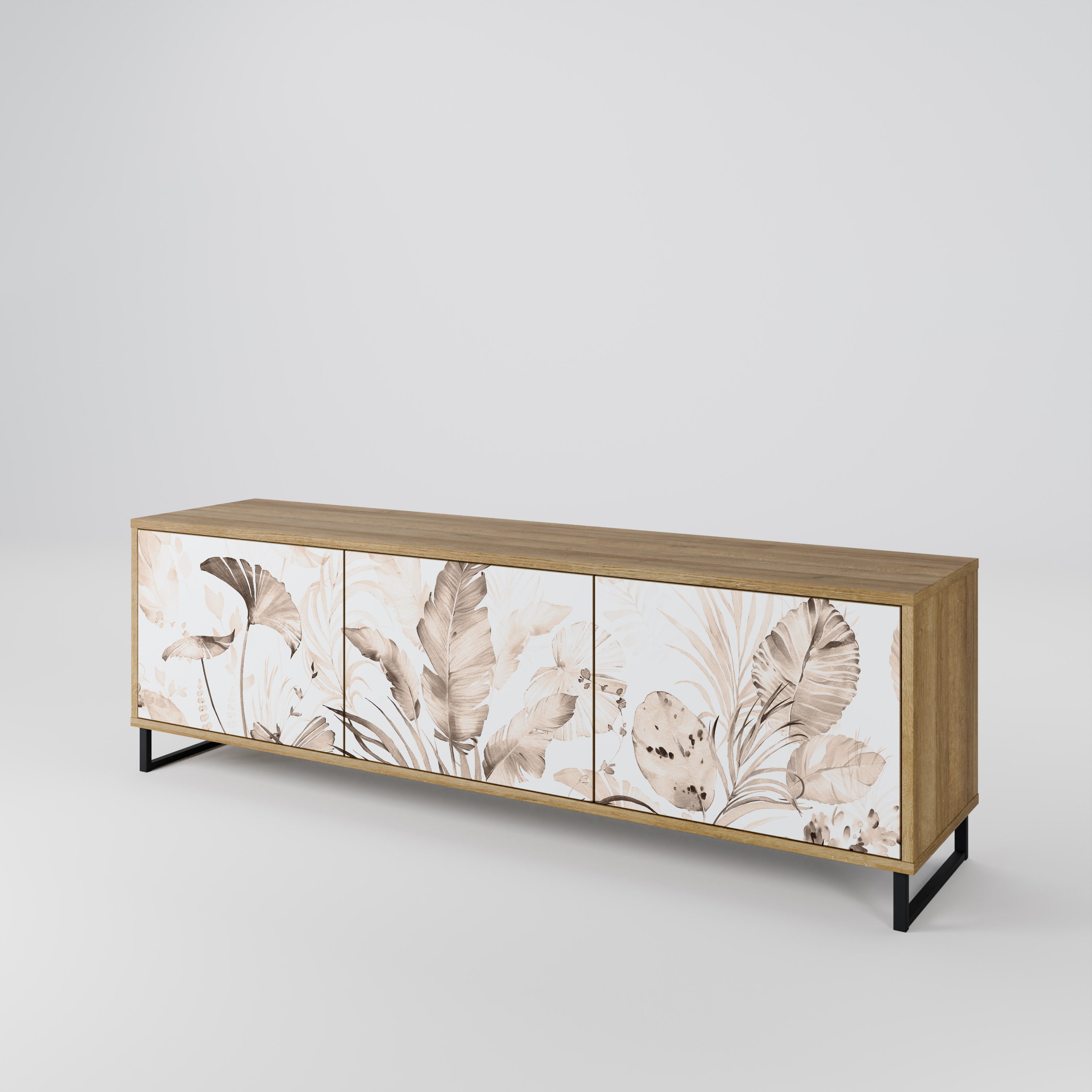 Meuble TV 3 portes WILD TENDERNESS effet chêne