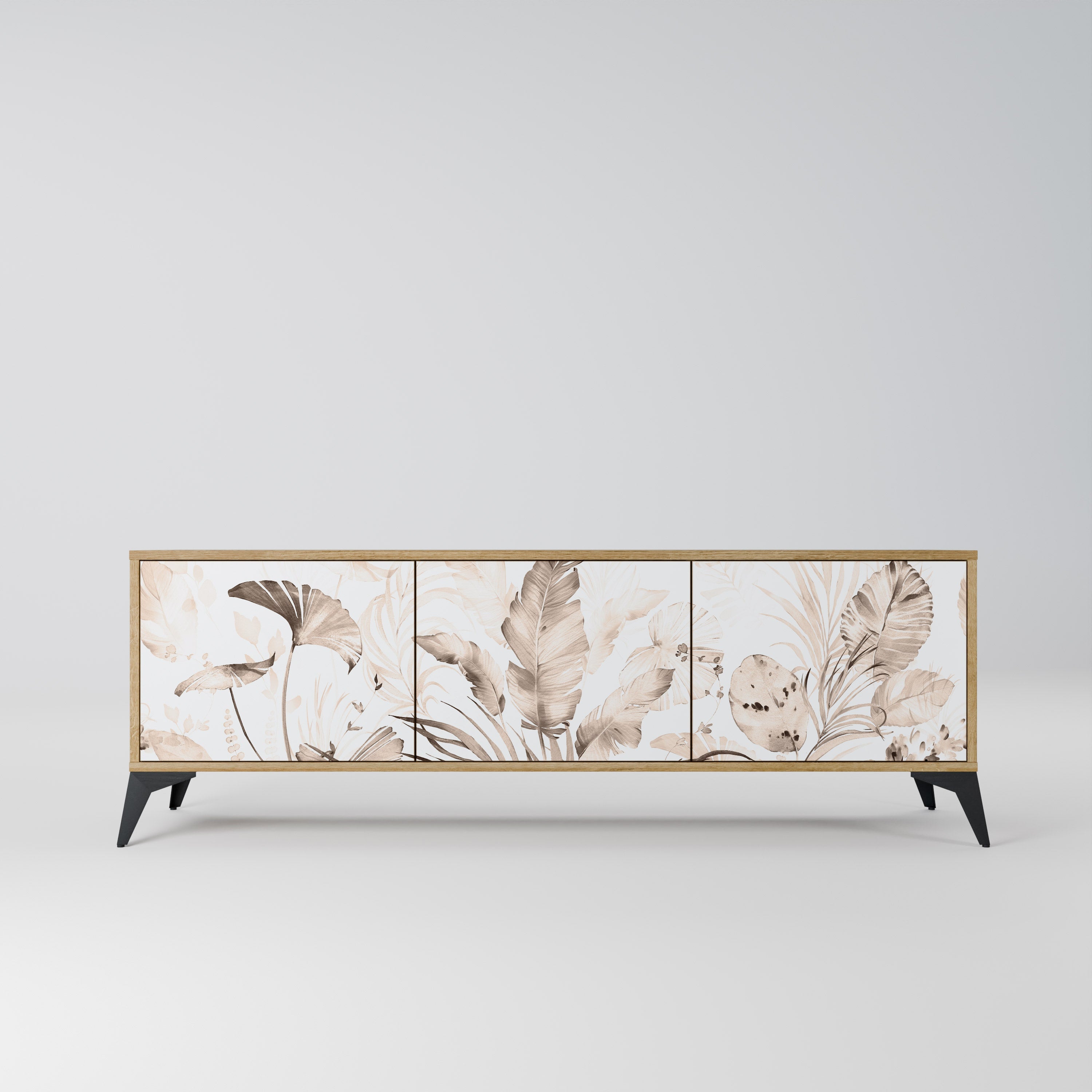 Meuble TV 3 portes WILD TENDERNESS effet chêne