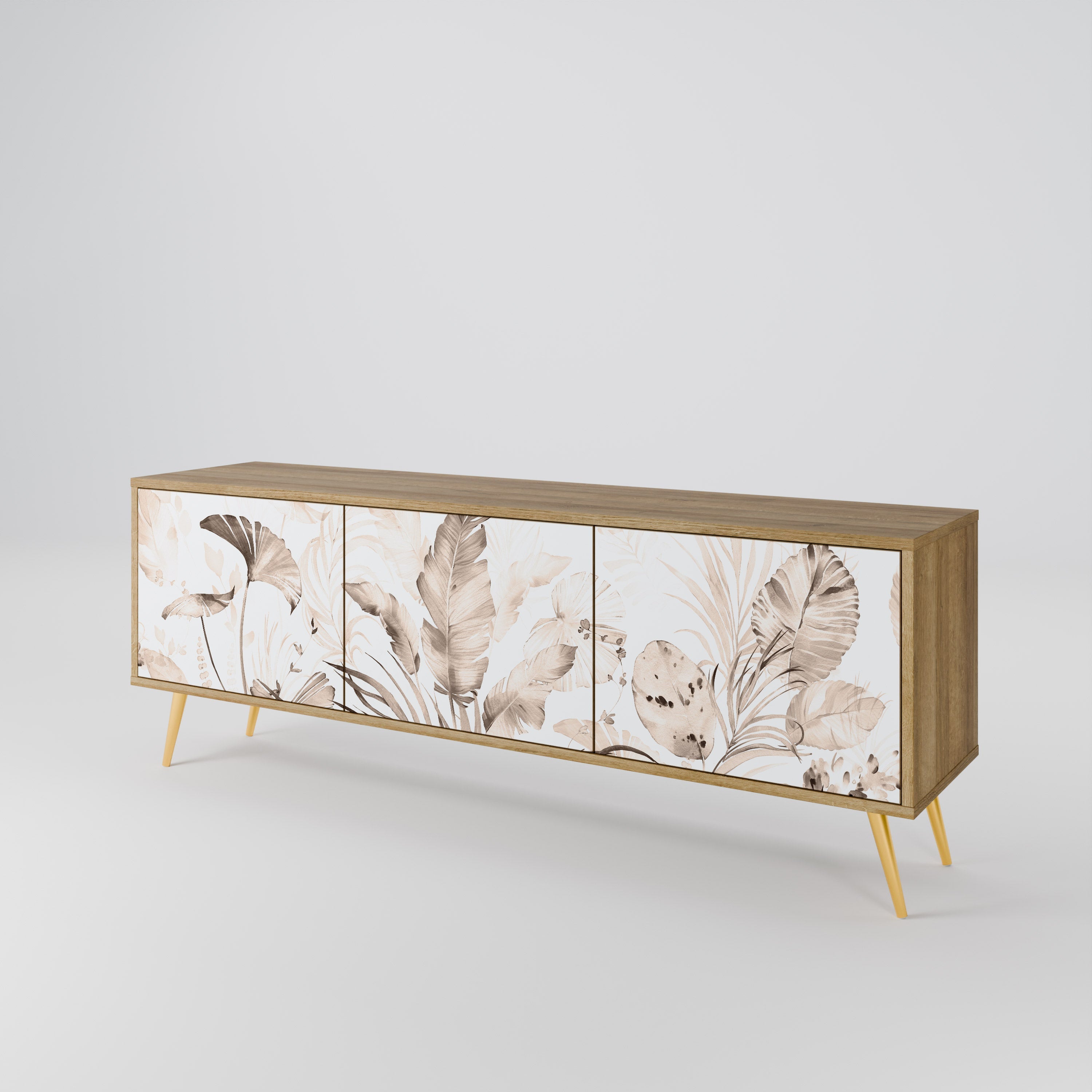 Meuble TV 3 portes WILD TENDERNESS effet chêne