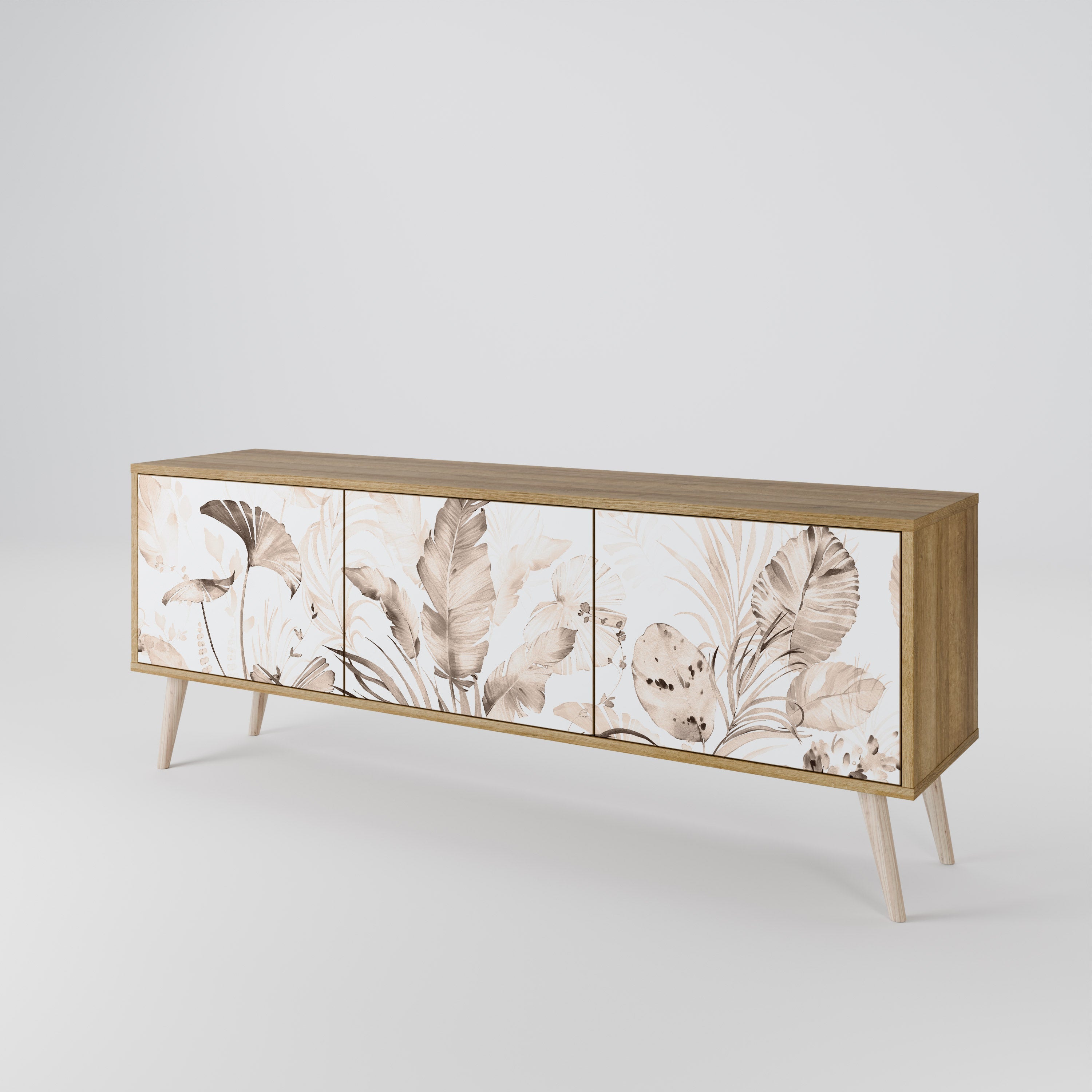 Meuble TV 3 portes WILD TENDERNESS effet chêne