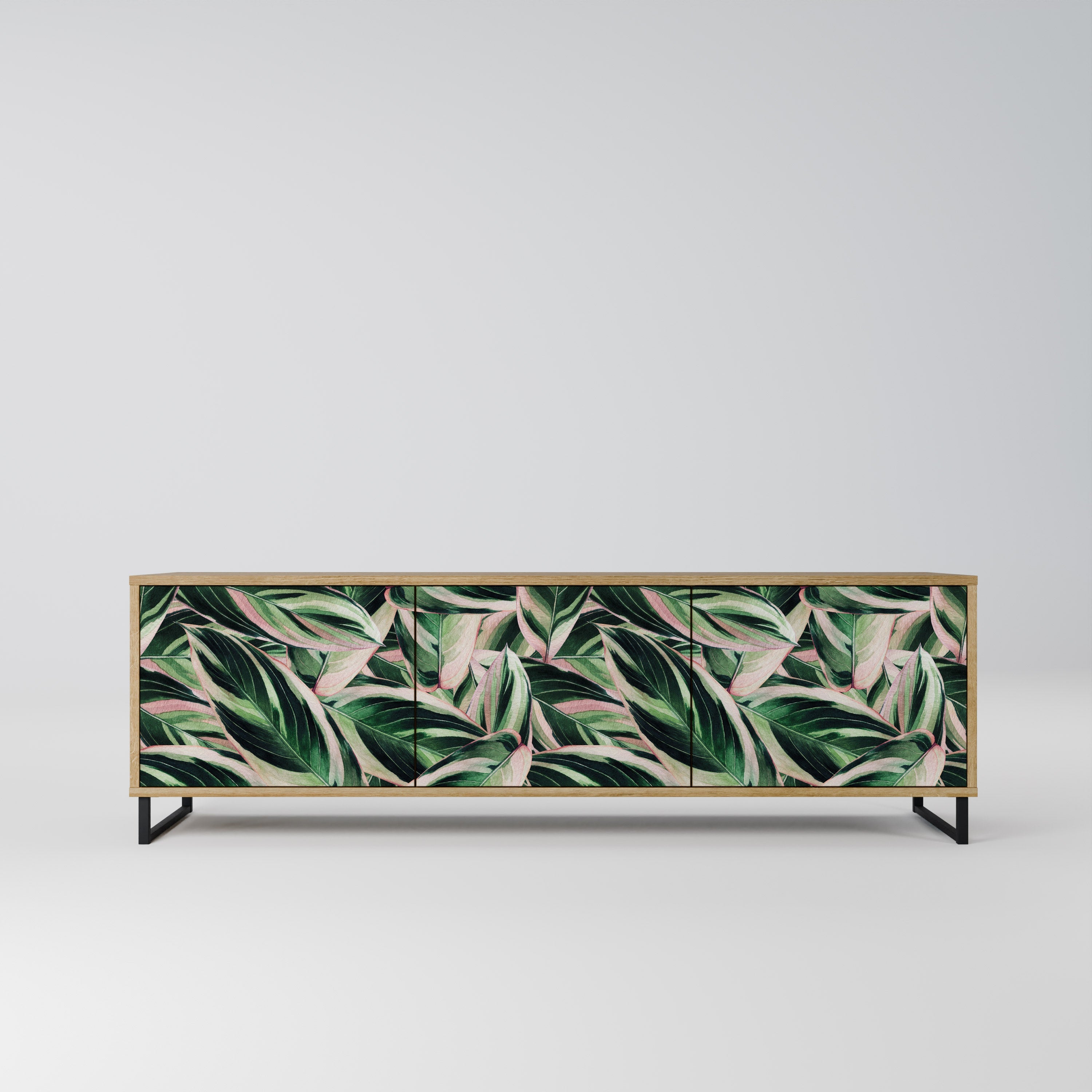 Meuble TV 3 portes EERIE STROMANTHE effet chêne