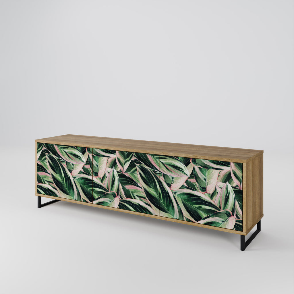 Meuble TV 3 portes EERIE STROMANTHE effet chêne