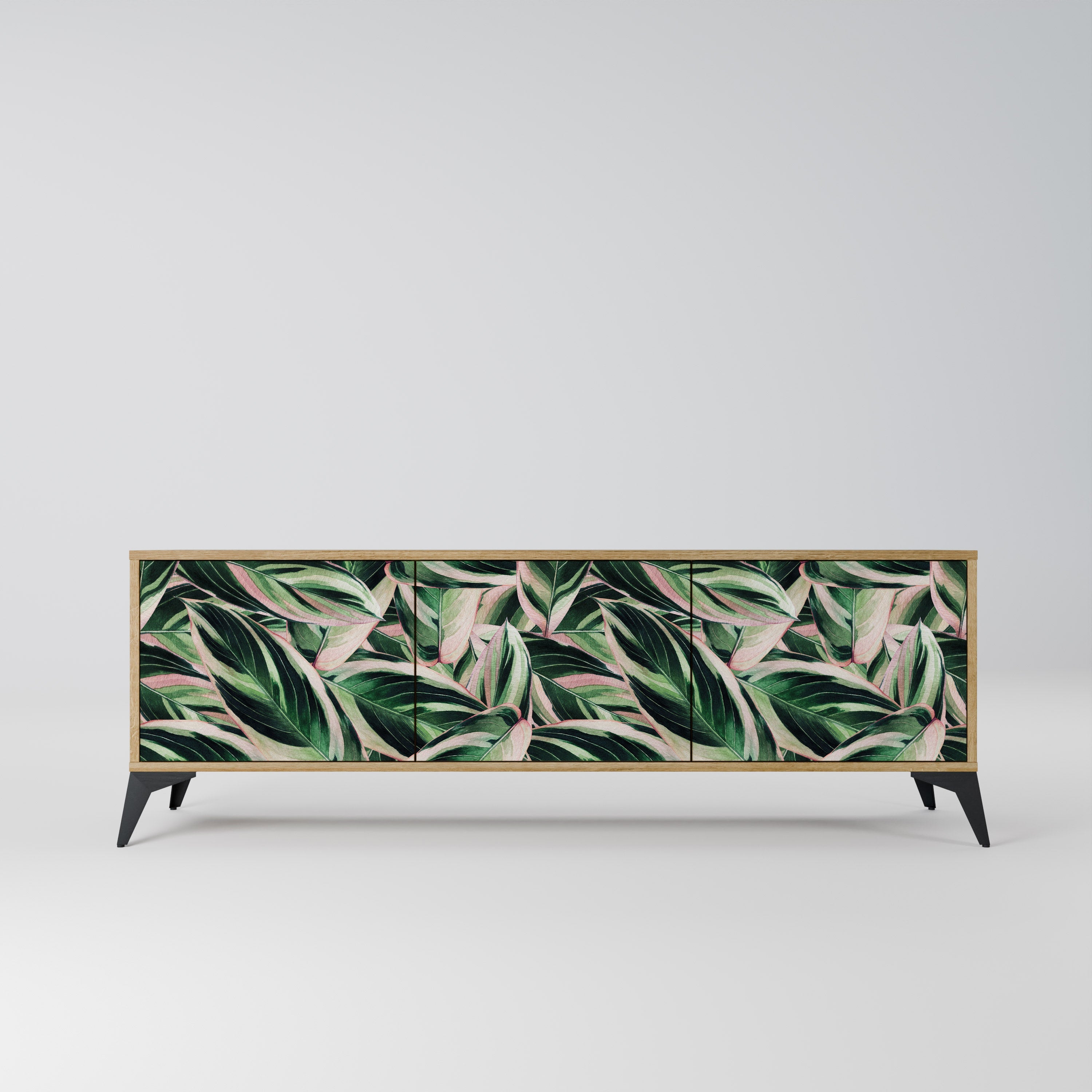 Meuble TV 3 portes EERIE STROMANTHE effet chêne