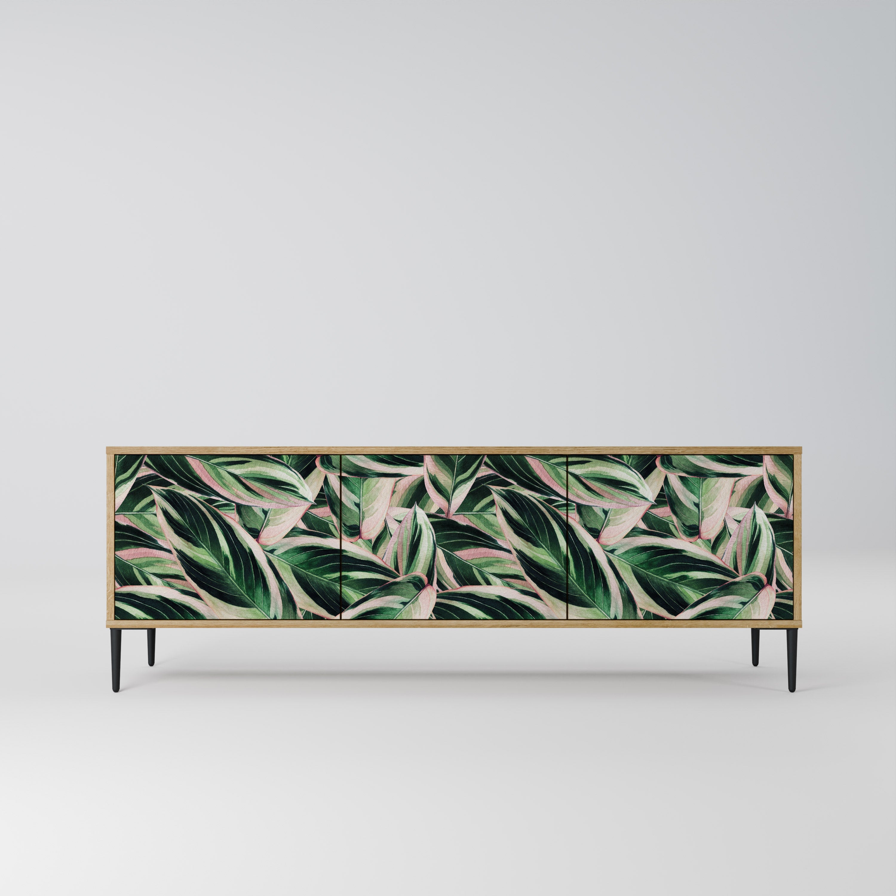 Meuble TV 3 portes EERIE STROMANTHE effet chêne