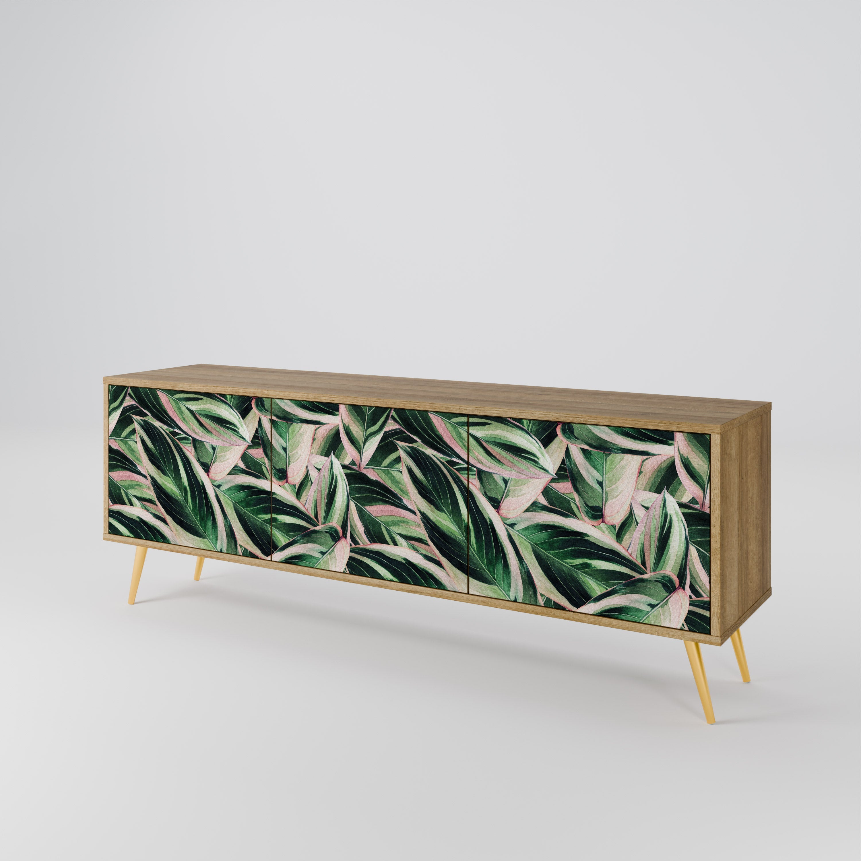 Meuble TV 3 portes EERIE STROMANTHE effet chêne