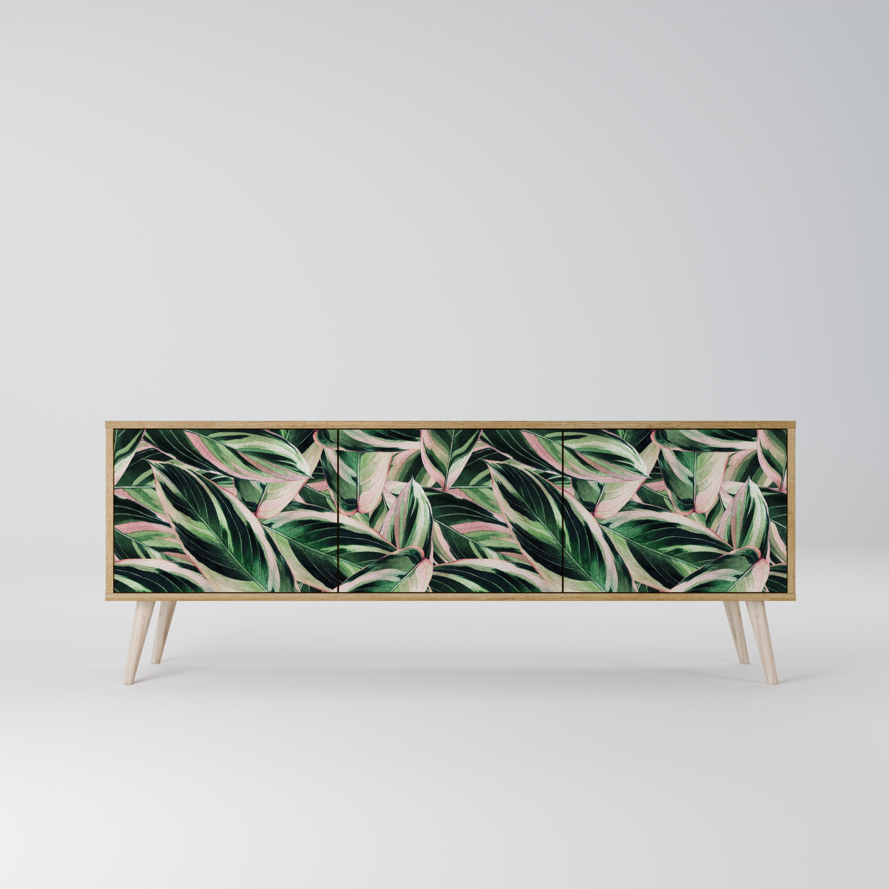 Meuble TV 3 portes EERIE STROMANTHE effet chêne