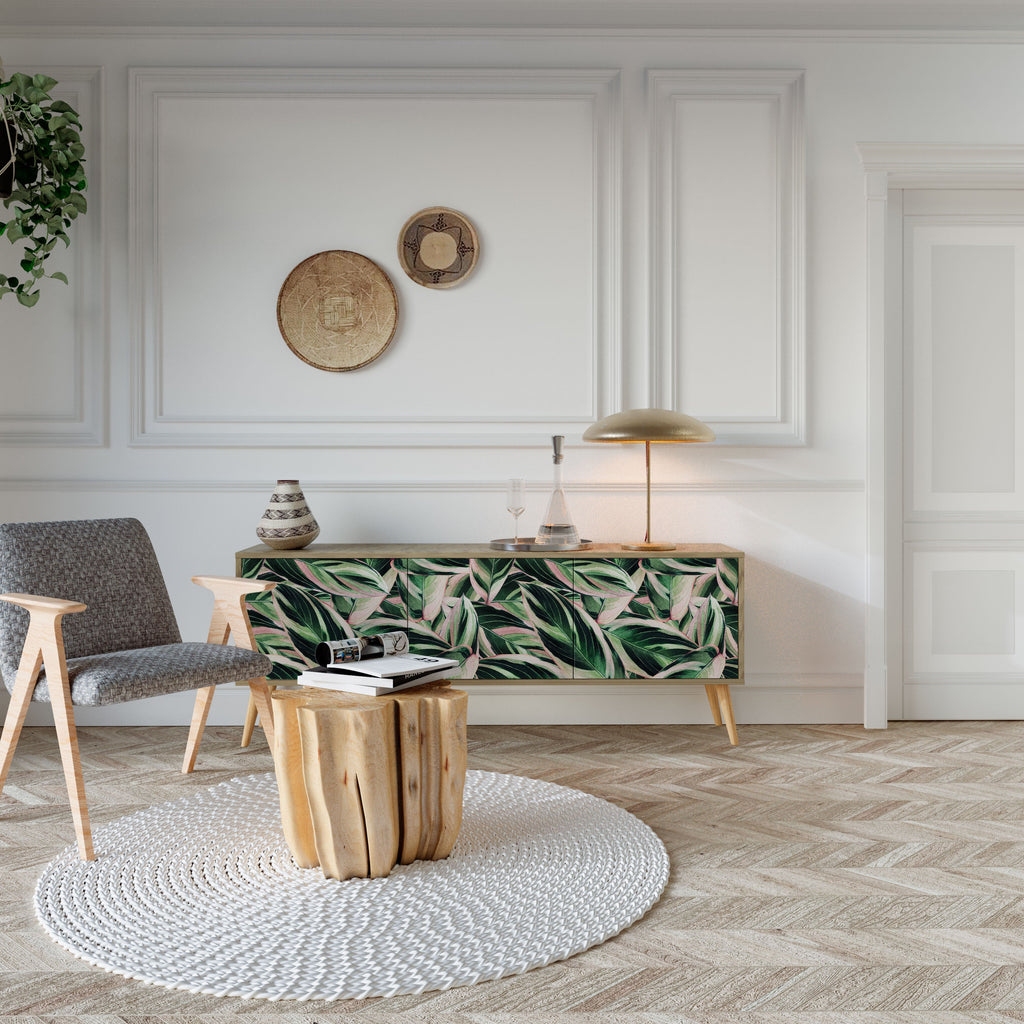 Meuble TV 3 portes EERIE STROMANTHE effet chêne