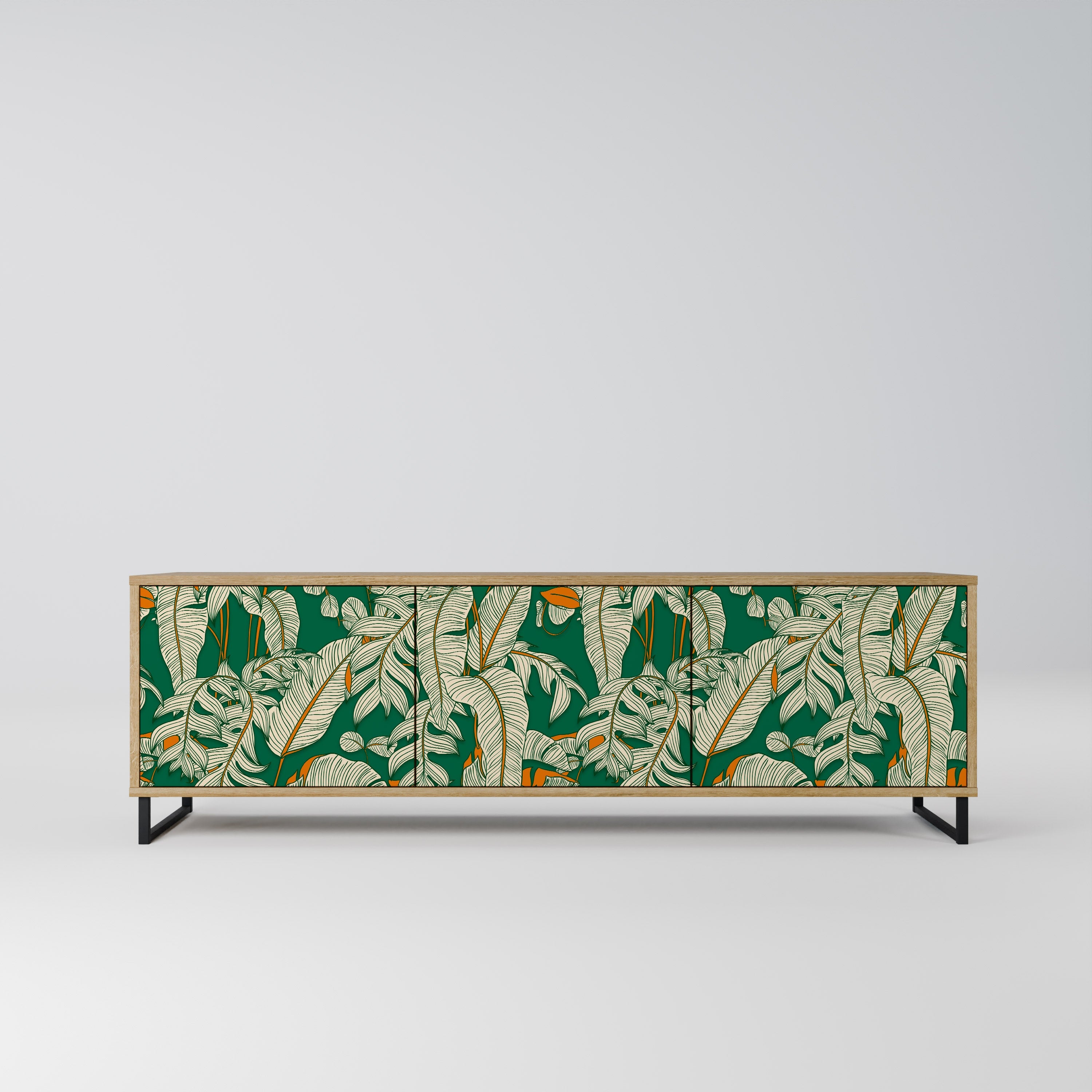 Meuble TV 3 portes VERDANT PLEASURES effet chêne