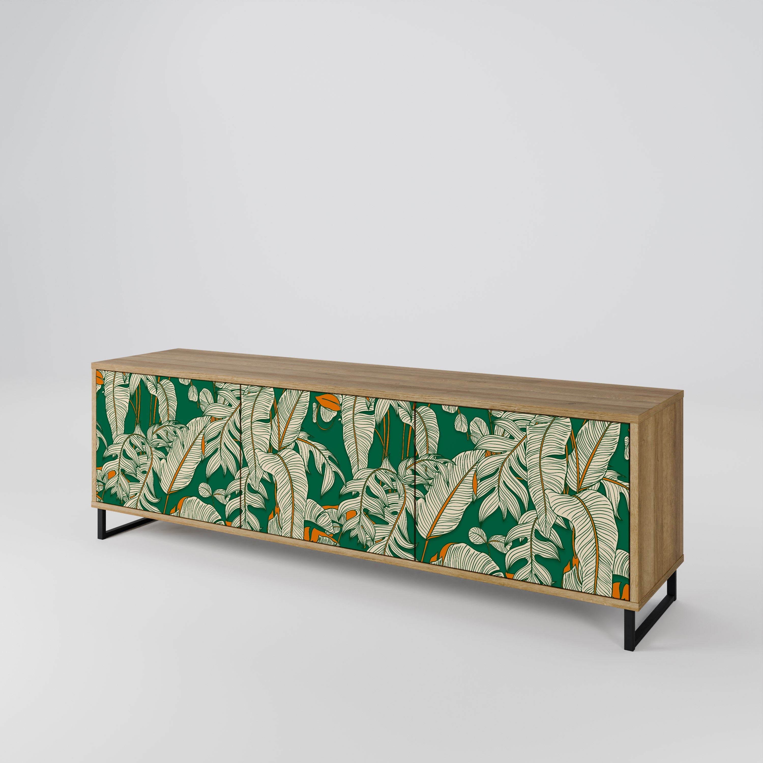 Meuble TV 3 portes VERDANT PLEASURES effet chêne