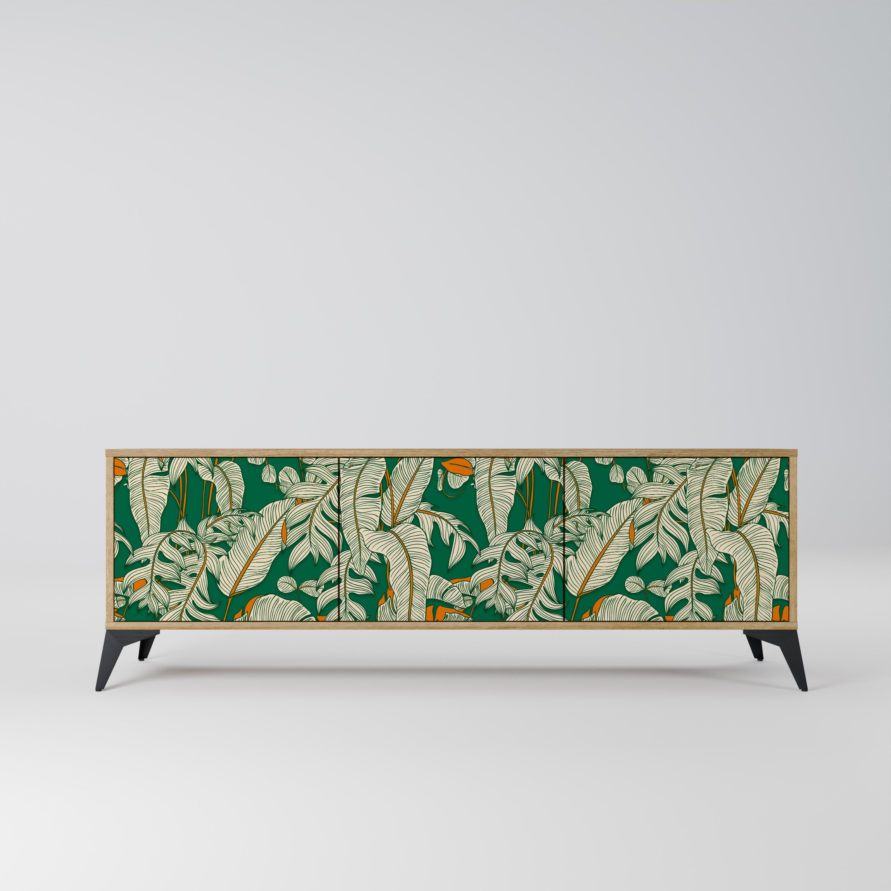 Meuble TV 3 portes VERDANT PLEASURES effet chêne