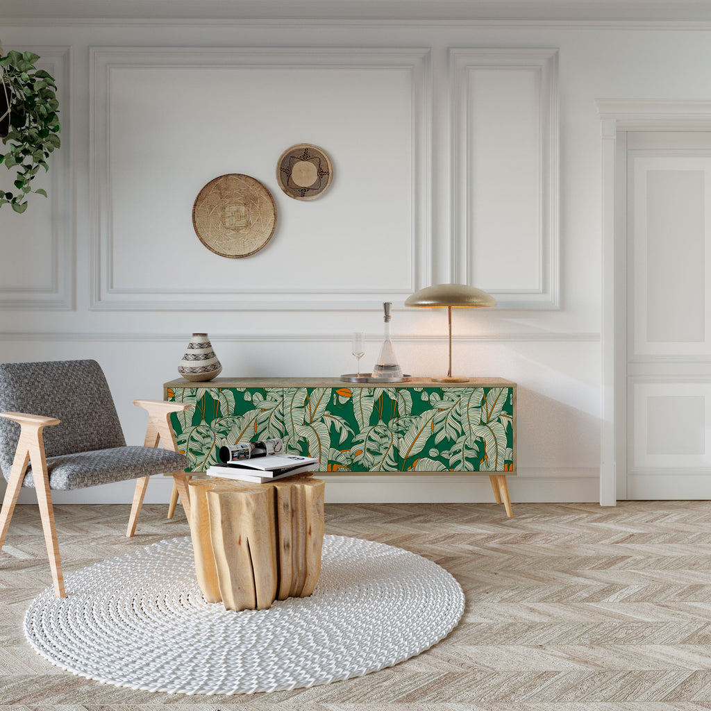 Meuble TV 3 portes VERDANT PLEASURES effet chêne