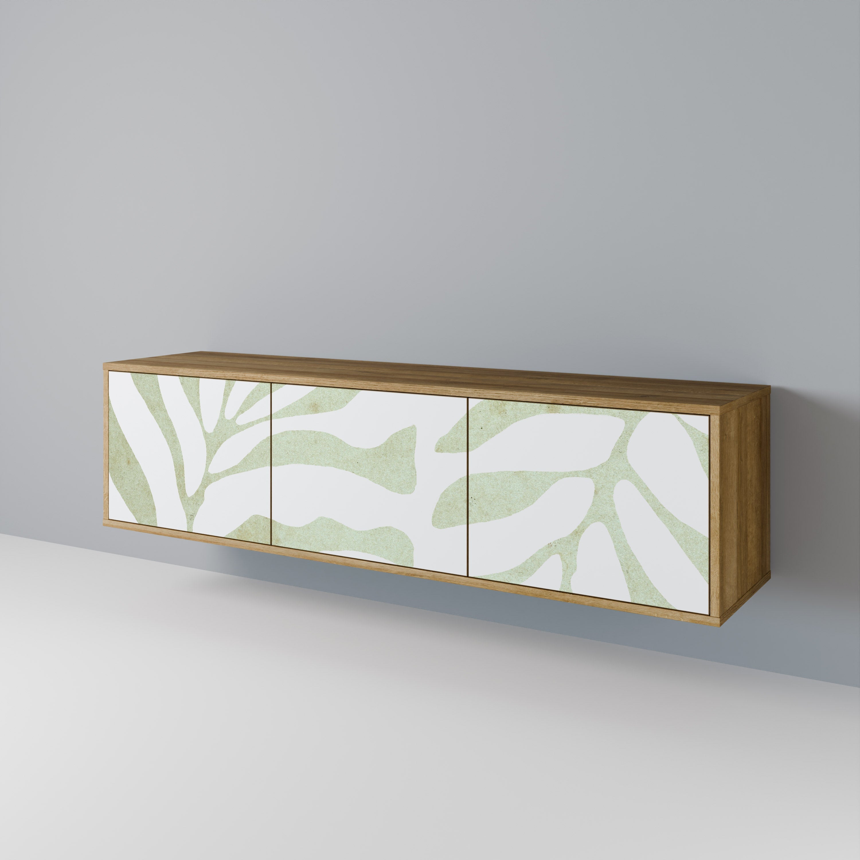 Meuble TV 3 portes BOTANICAL SPARK effet chêne