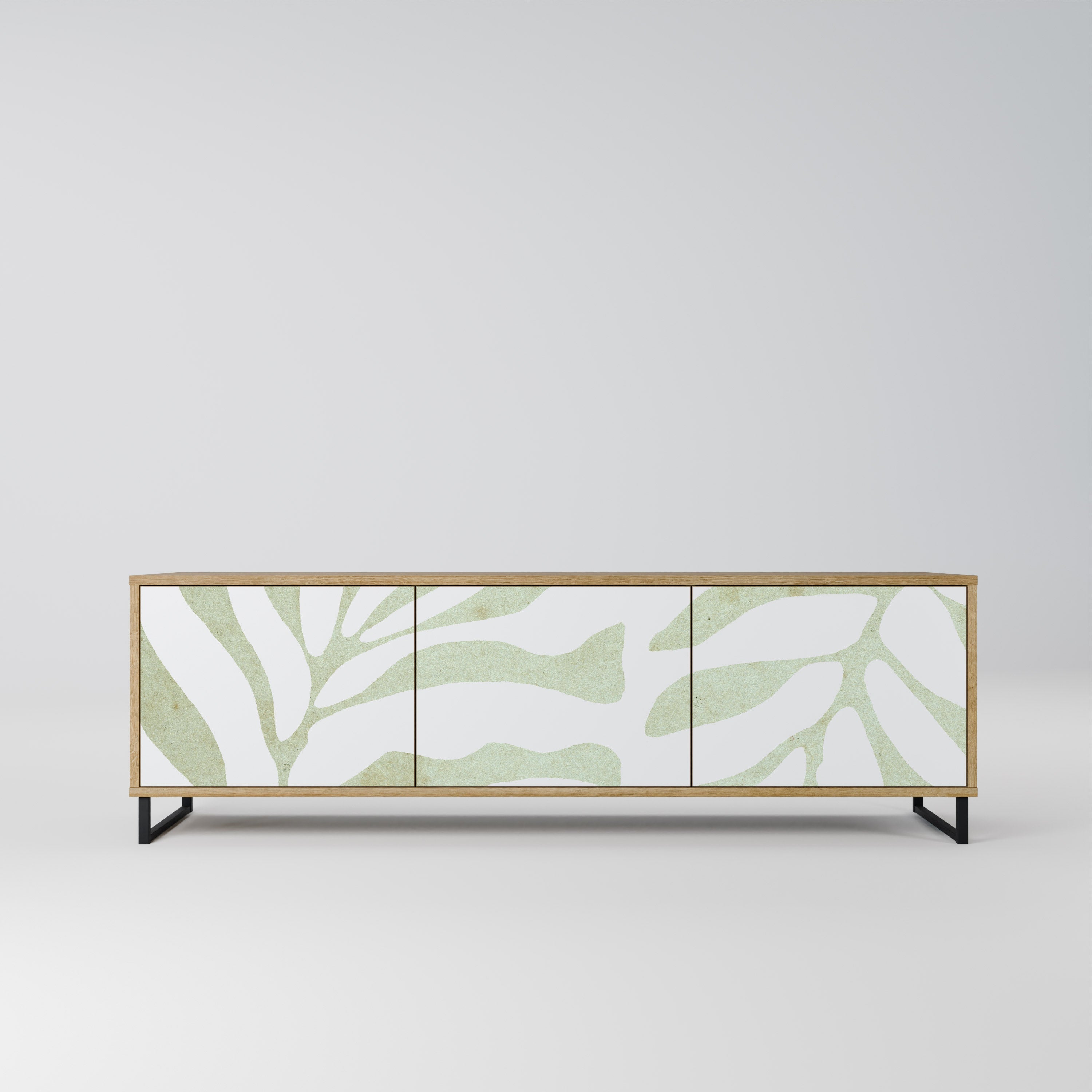 Meuble TV 3 portes BOTANICAL SPARK effet chêne