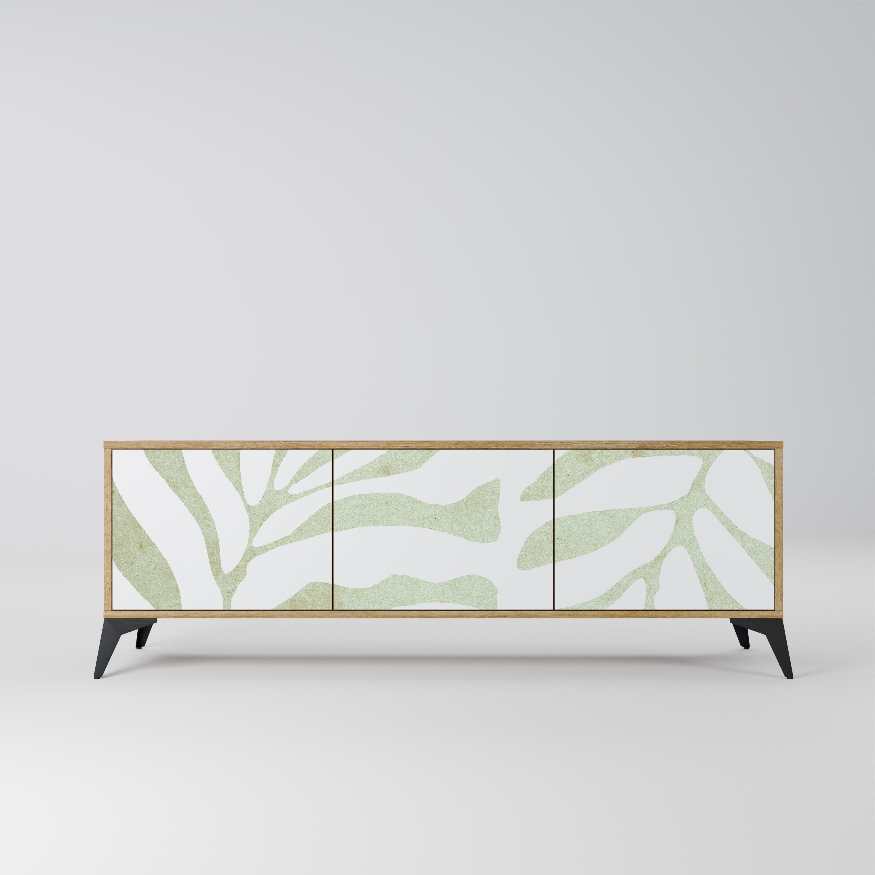 Meuble TV 3 portes BOTANICAL SPARK effet chêne