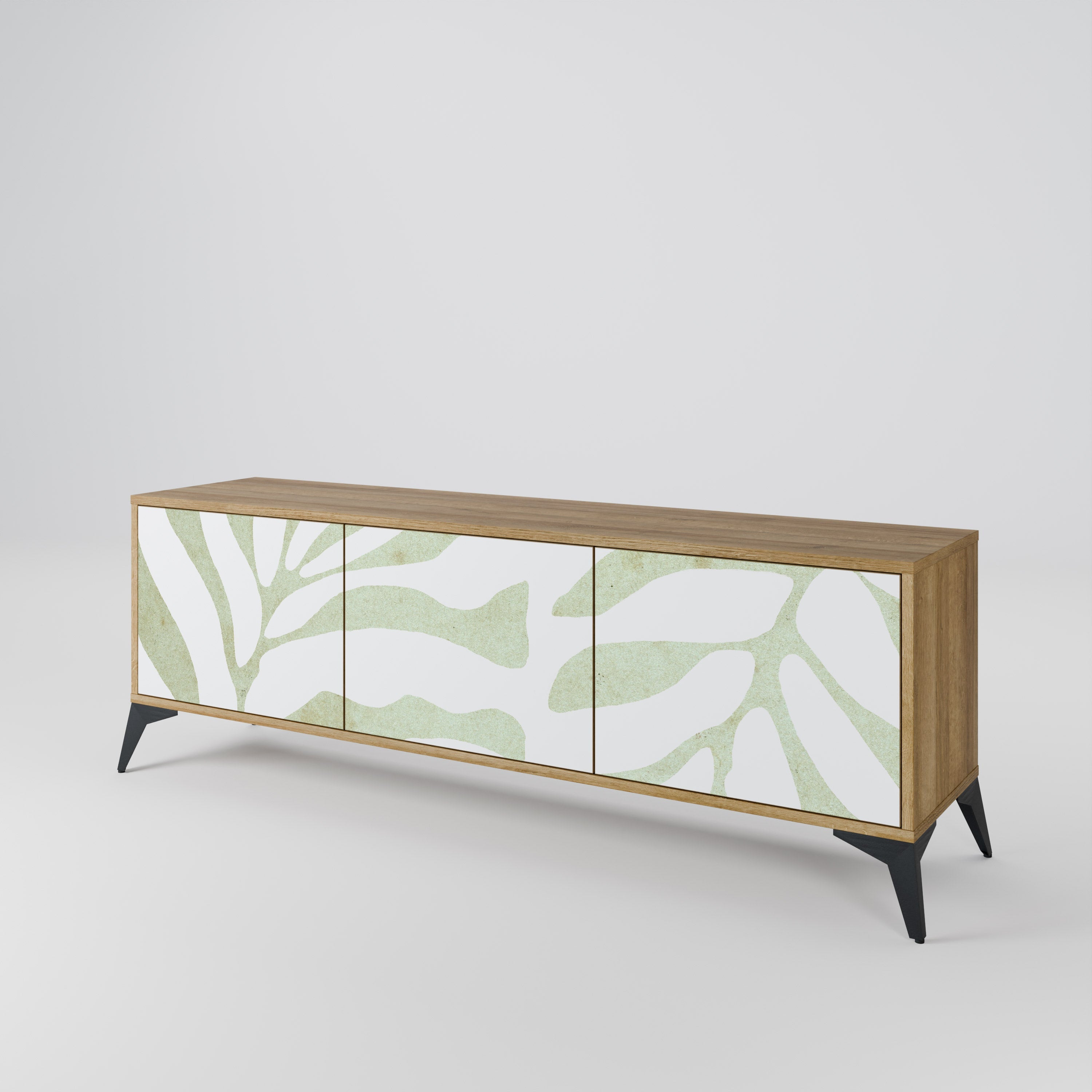 Meuble TV 3 portes BOTANICAL SPARK effet chêne