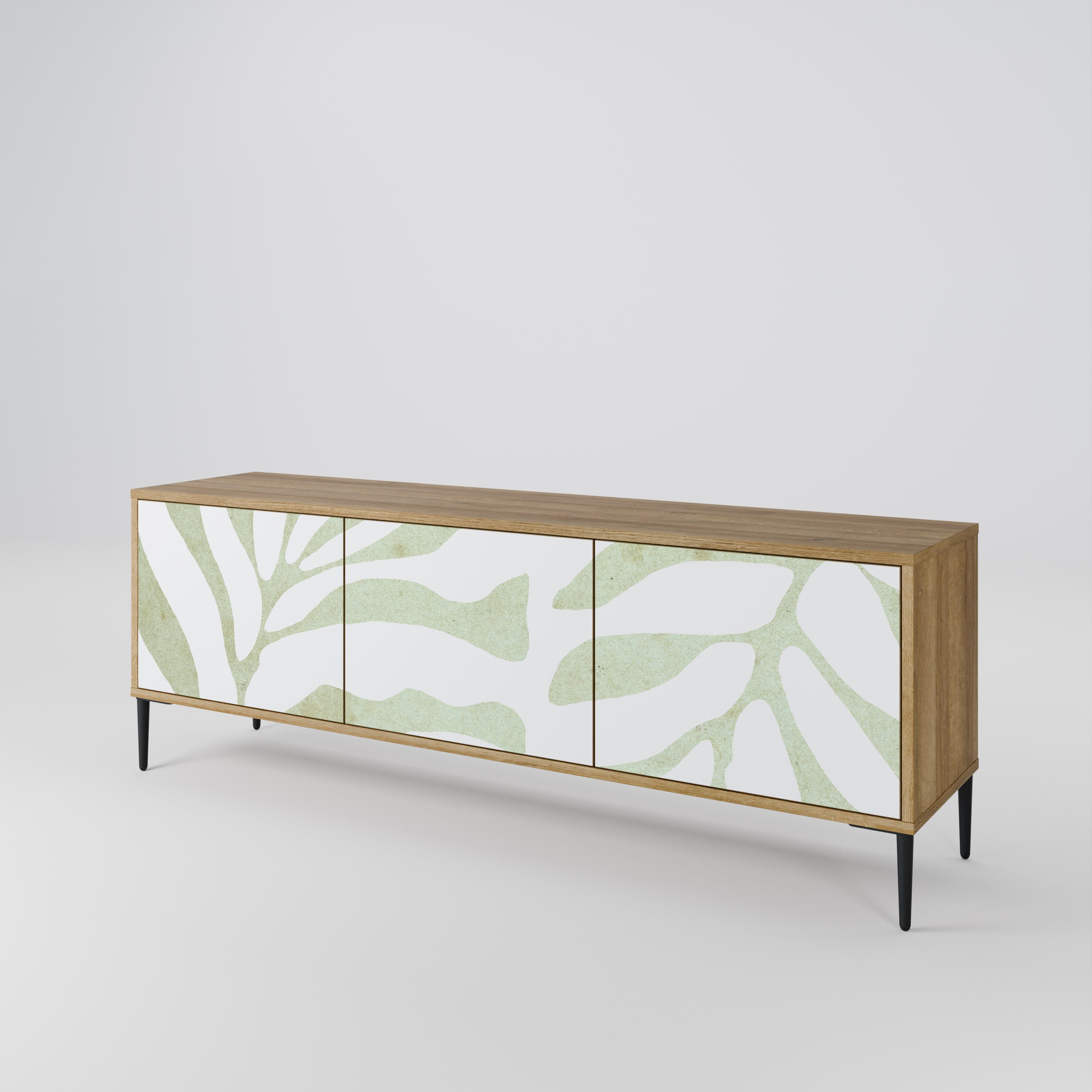 Meuble TV 3 portes BOTANICAL SPARK effet chêne