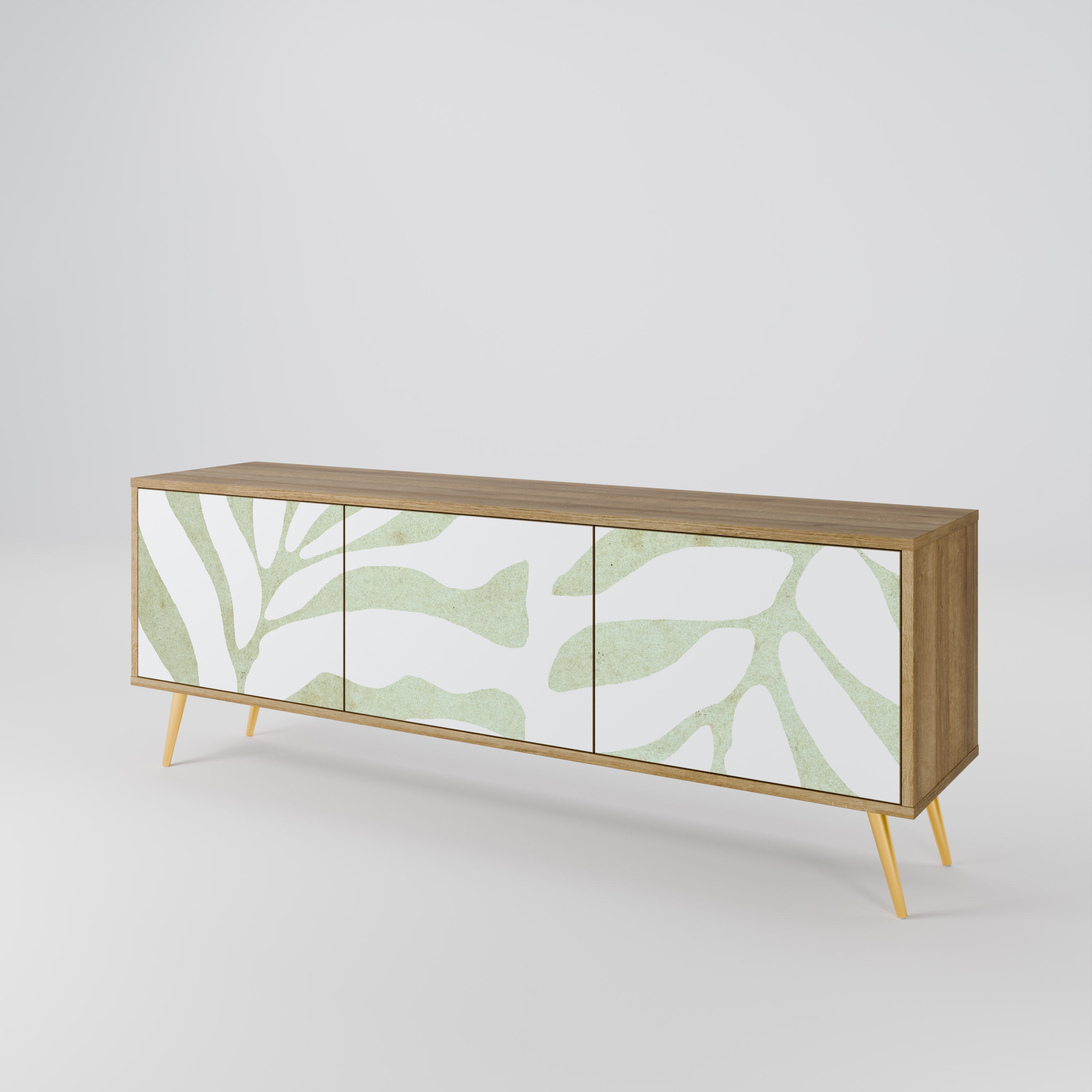 Meuble TV 3 portes BOTANICAL SPARK effet chêne