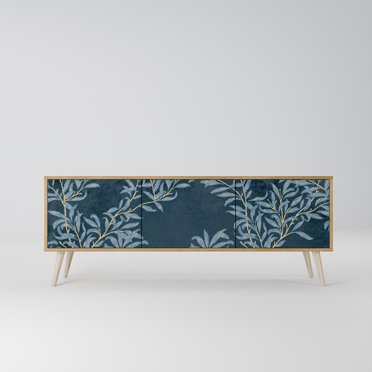 BLUE LEAVES 3-Door TV Cabinet