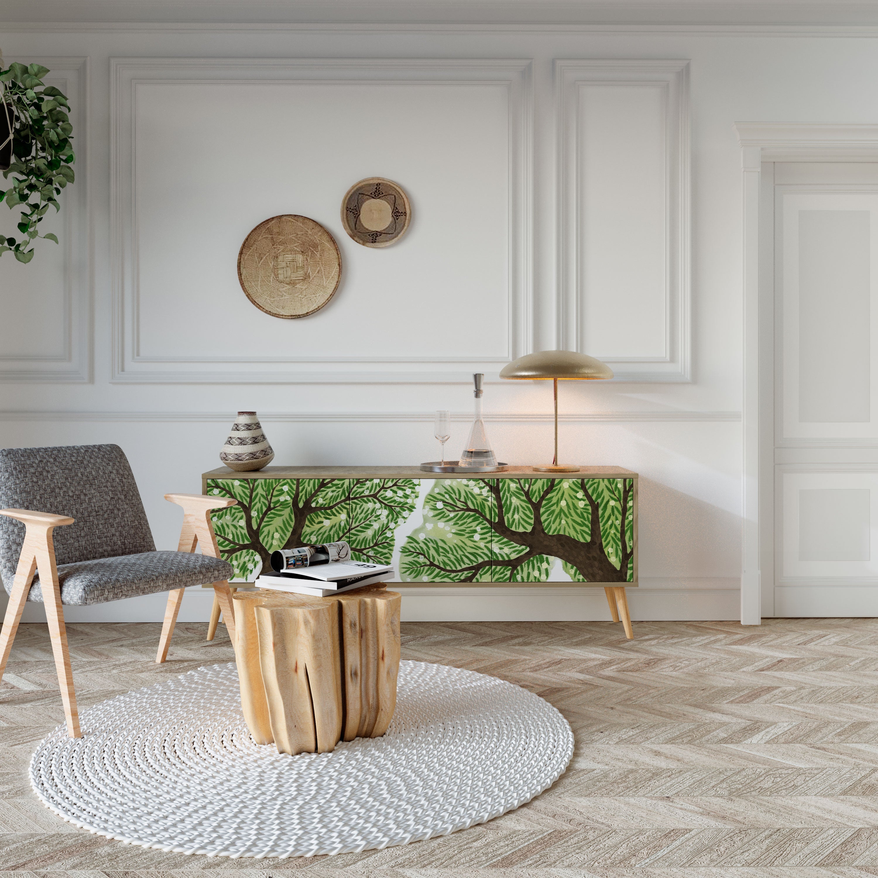 Meuble TV 3 portes WILDERNESS DASH effet chêne