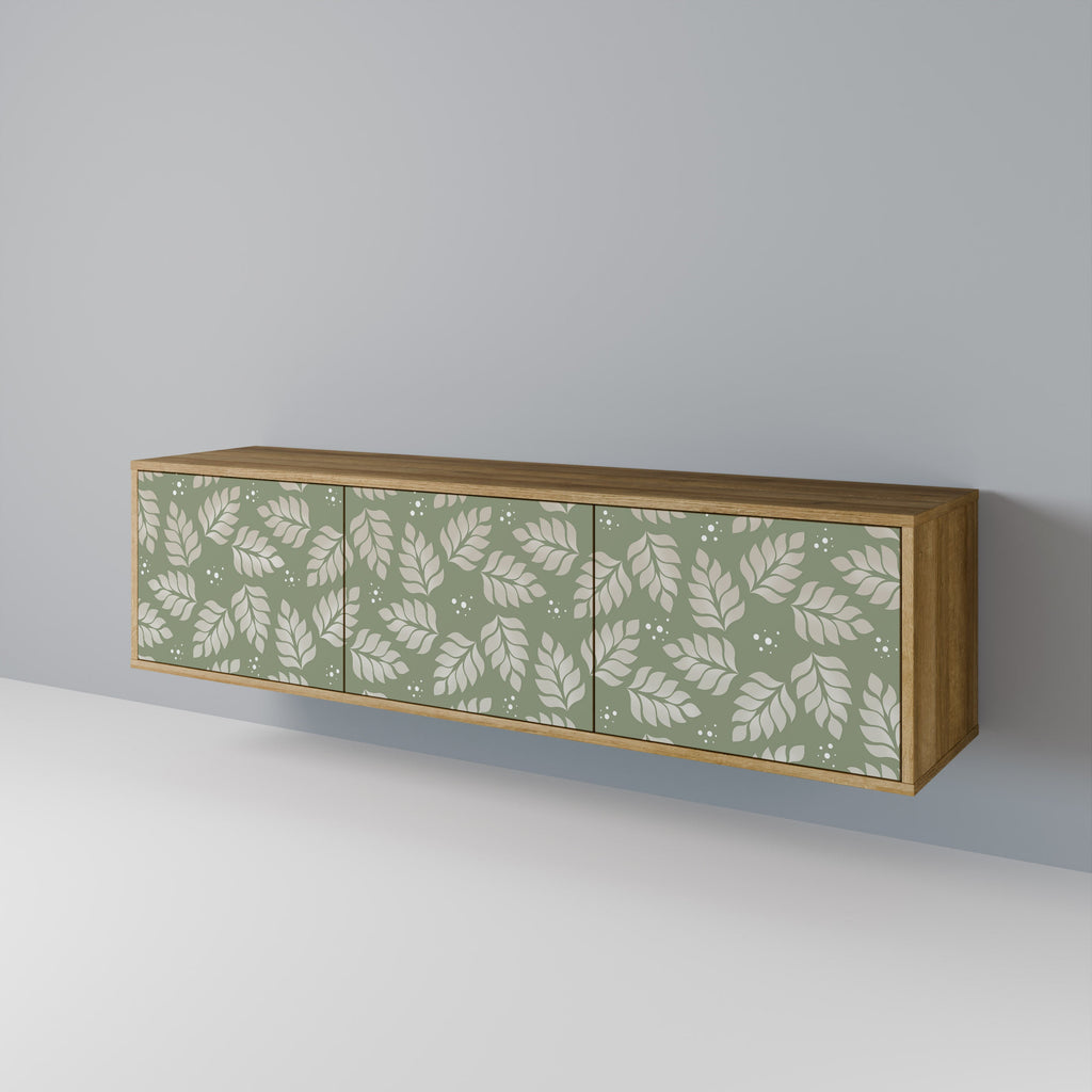 Meuble TV 3 portes LEAVES ON GREEN effet chêne