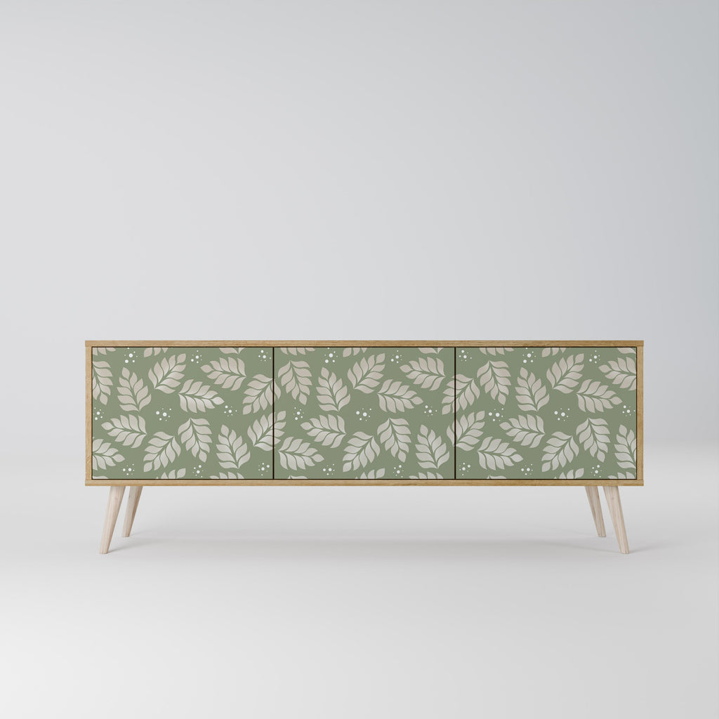 Meuble TV 3 portes LEAVES ON GREEN effet chêne