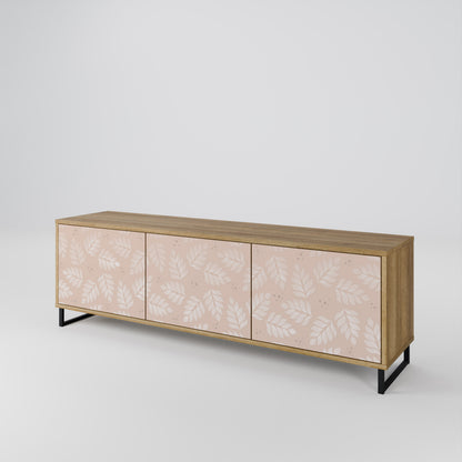 LEAVES ON BEIGE 3-Door TV Cabinet