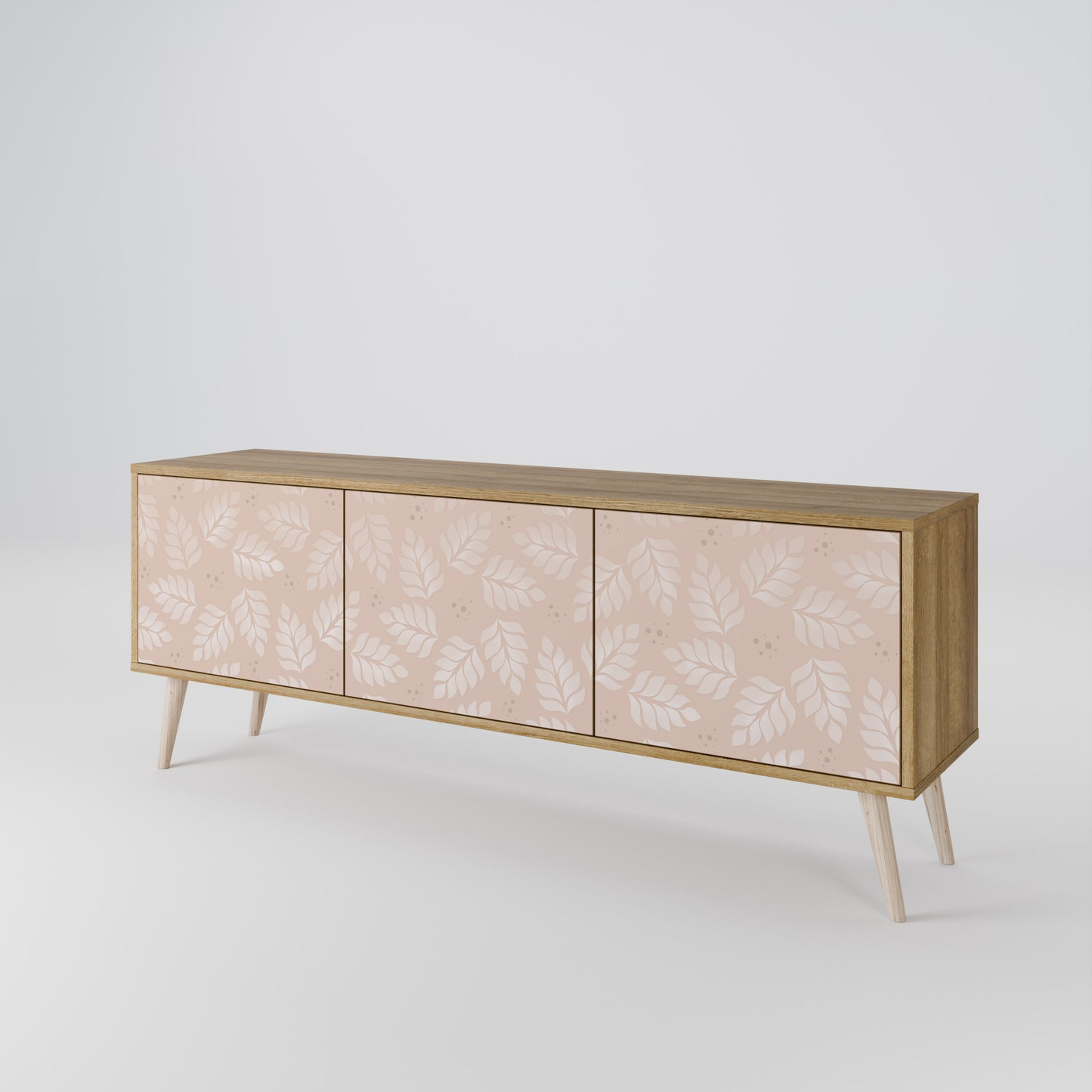 LEAVES ON BEIGE 3-Door TV Cabinet