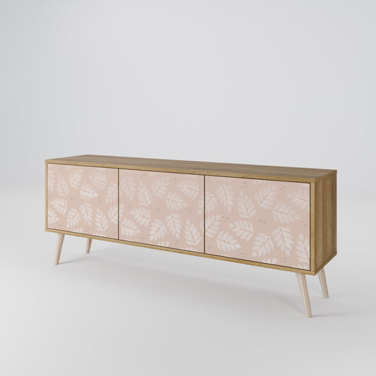 LEAVES ON BEIGE 3-Door TV Cabinet