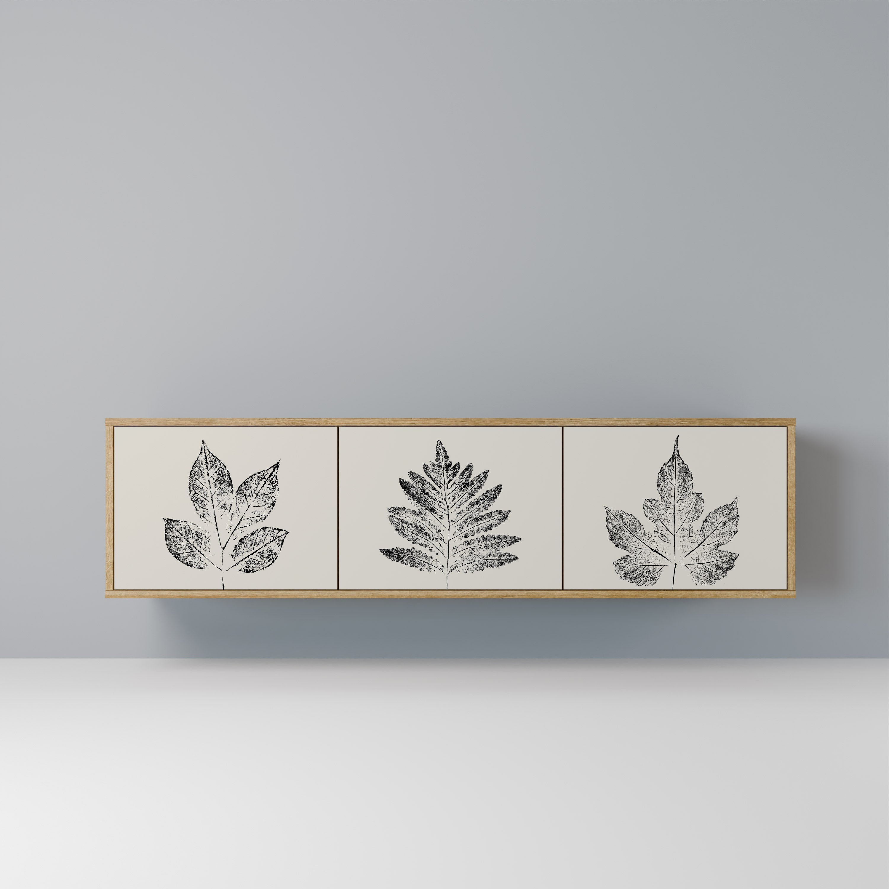 Meuble TV 3 portes LEAFY STAMPS effet chêne