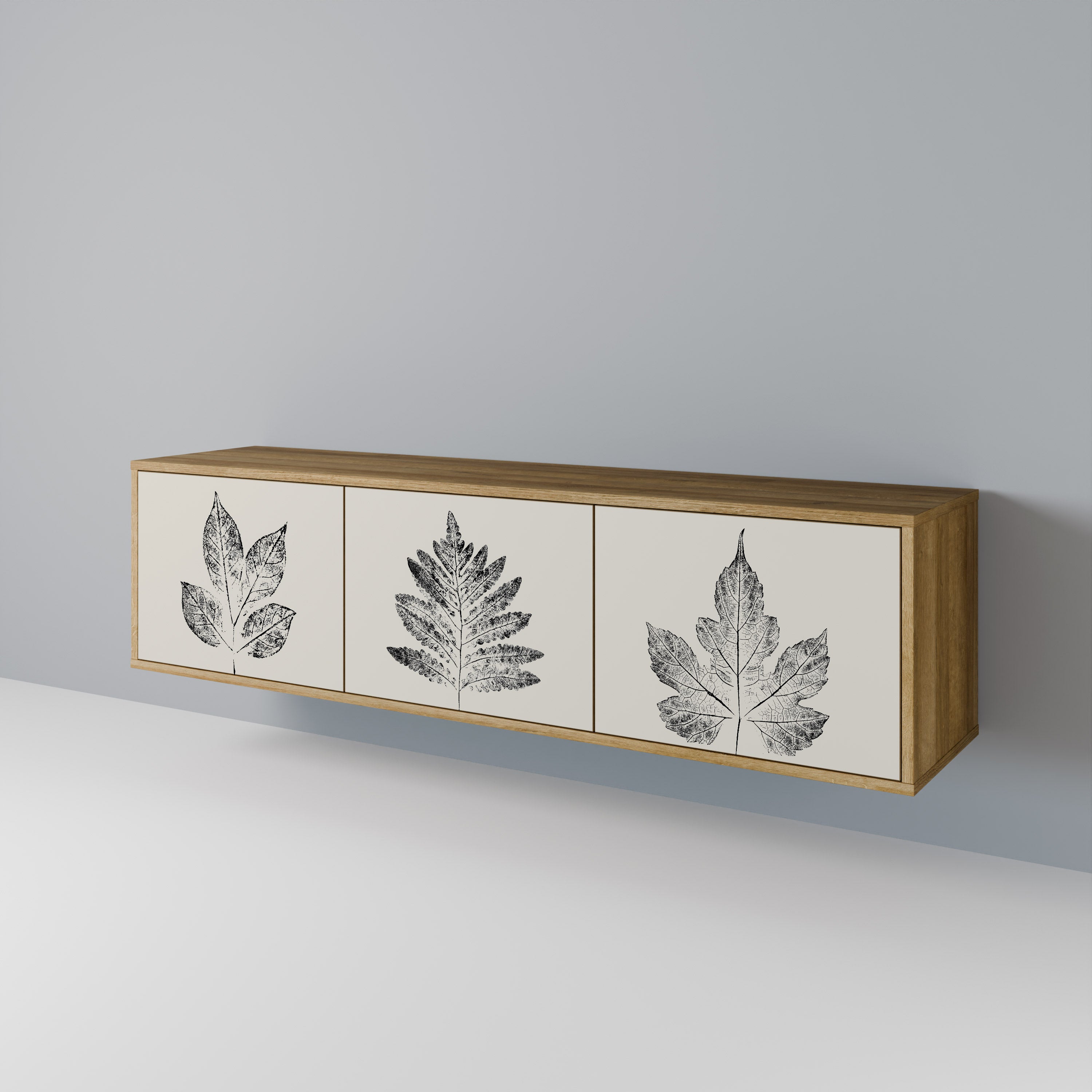 LEAFY STAMPS 3-Door TV Cabinet