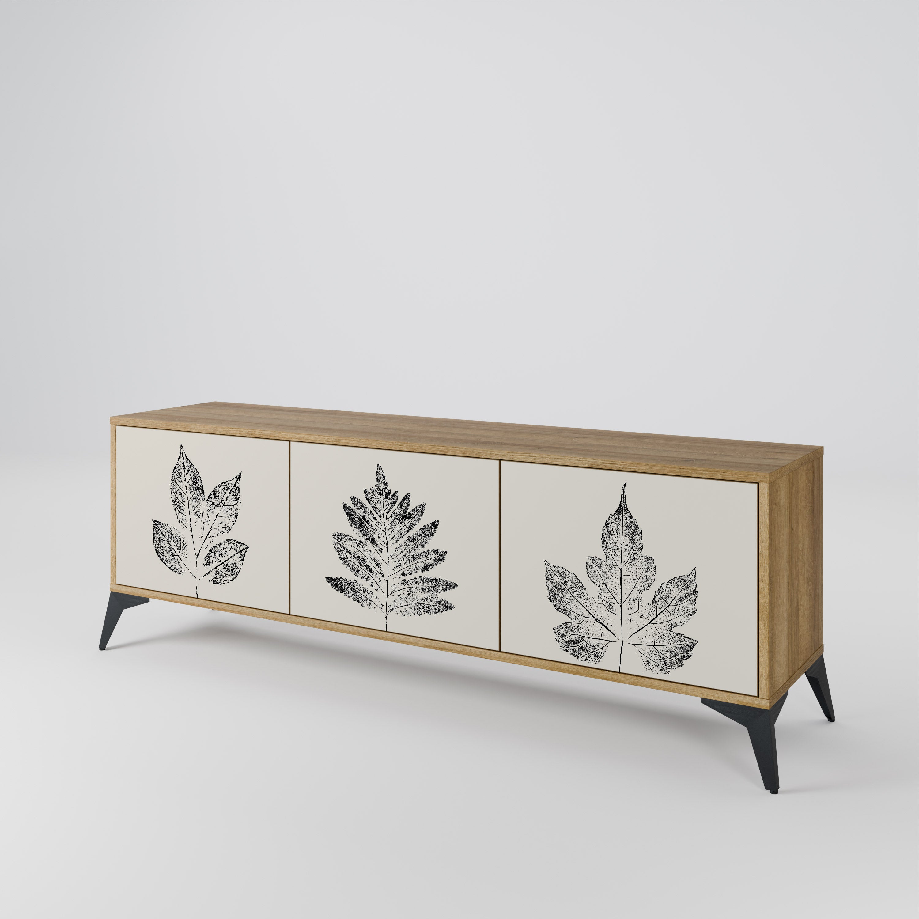 LEAFY STAMPS 3-Door TV Cabinet