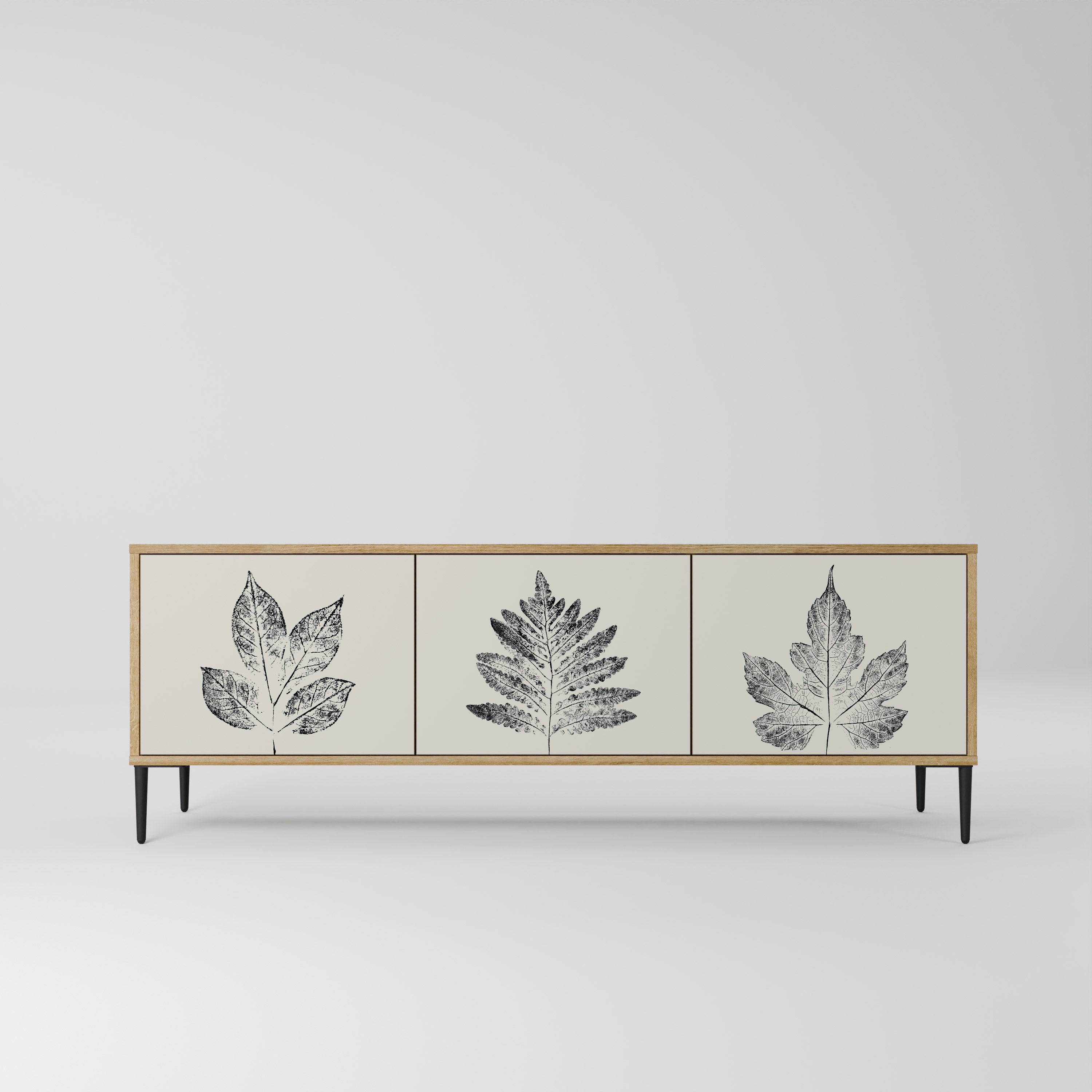 Meuble TV 3 portes LEAFY STAMPS effet chêne