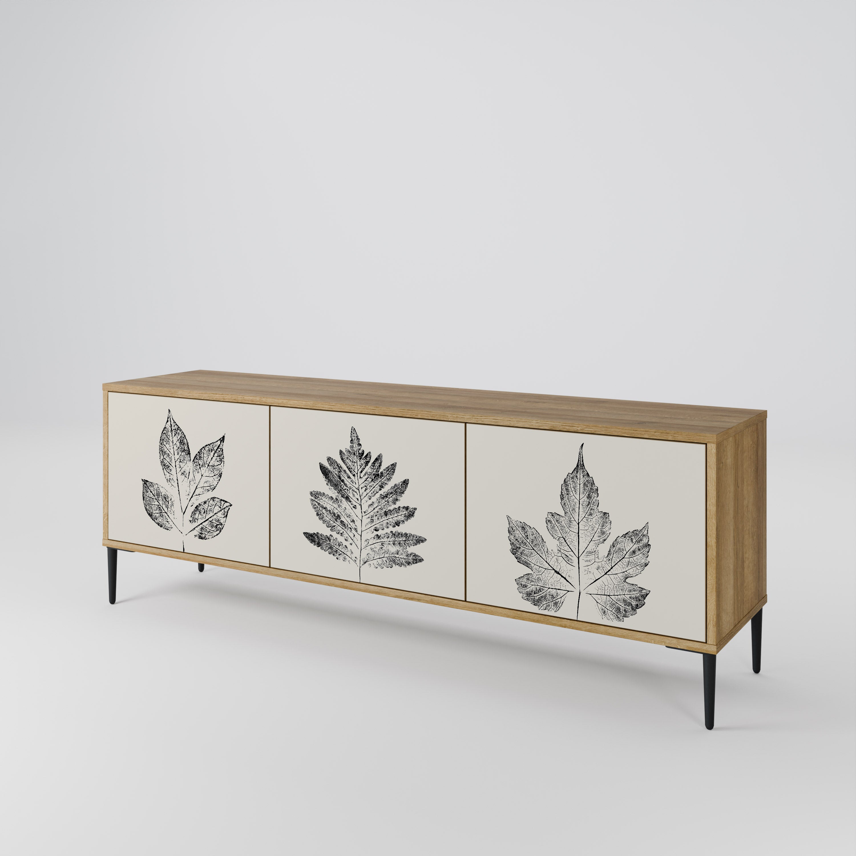 LEAFY STAMPS 3-Door TV Cabinet