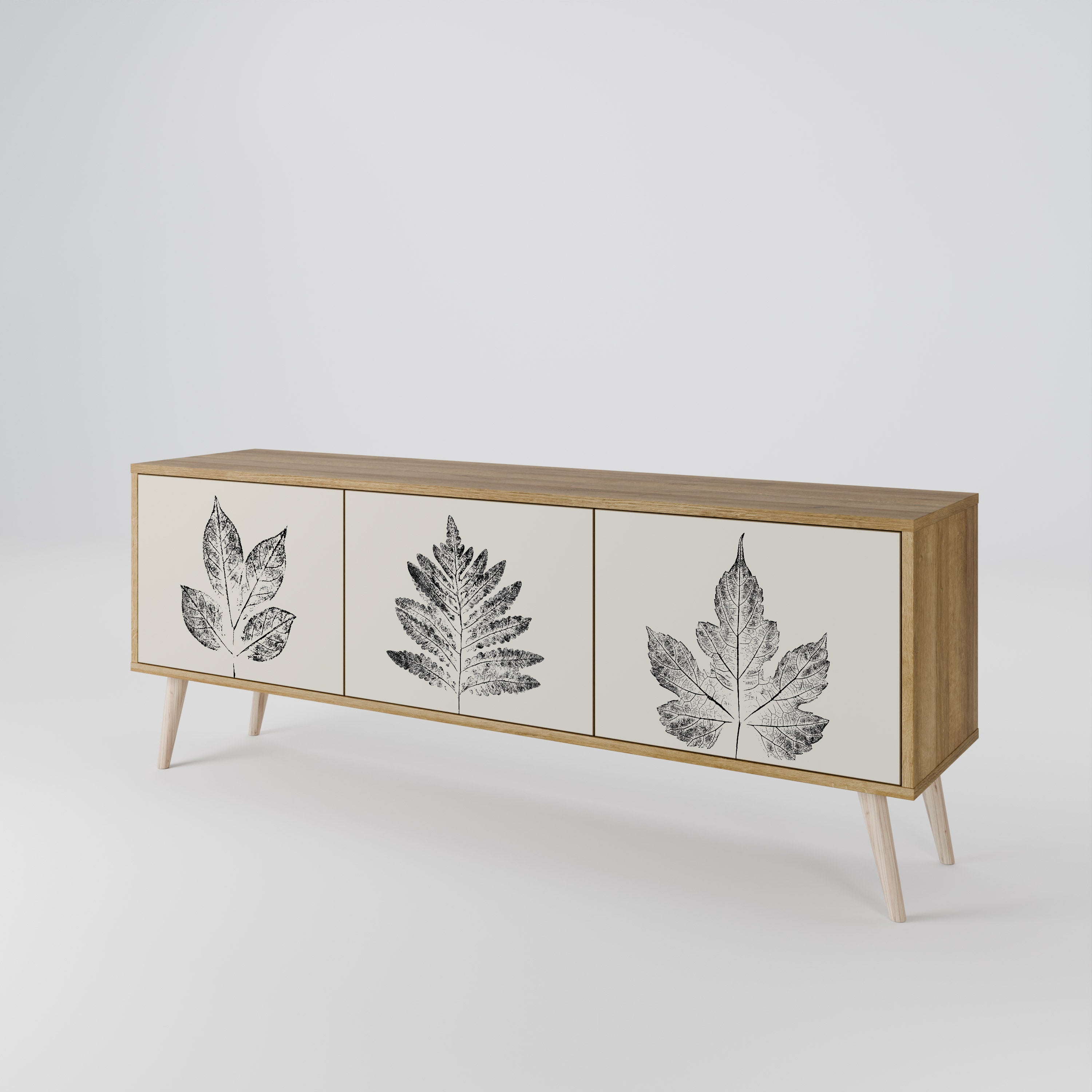 LEAFY STAMPS 3-Door TV Cabinet