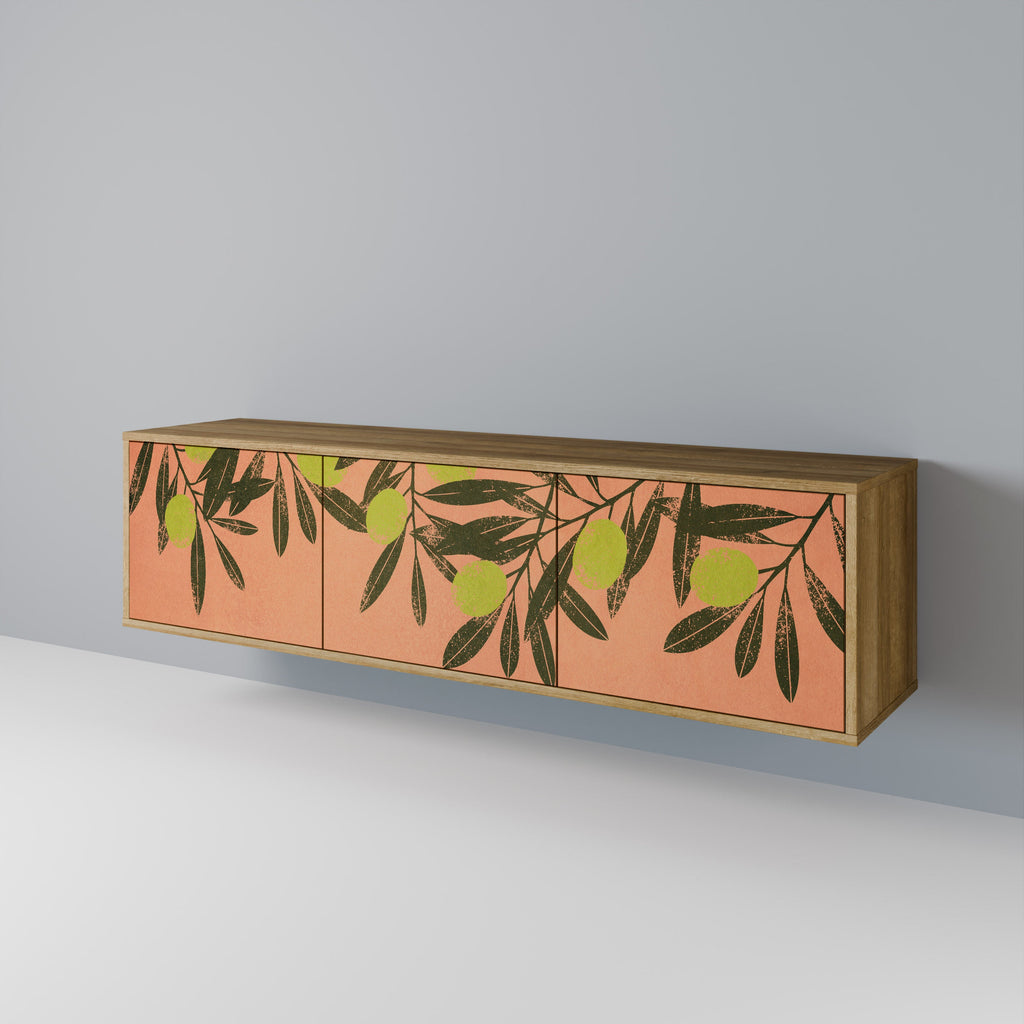 Meuble TV 3 portes JUICY OLIVES effet chêne