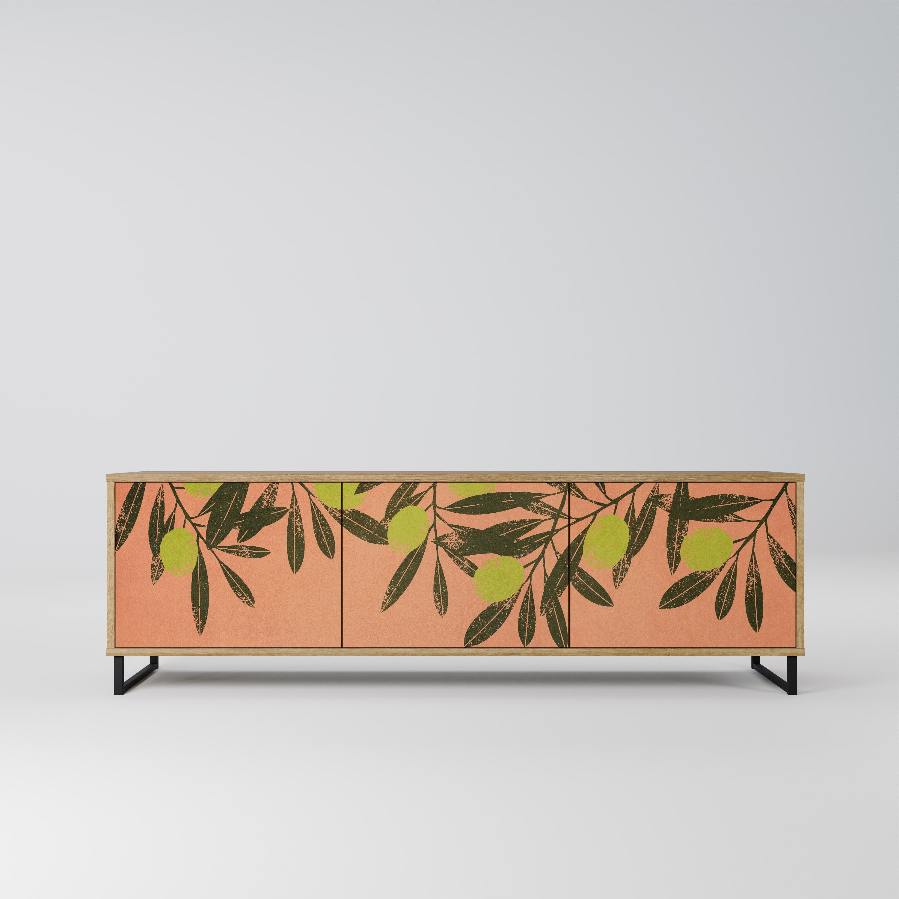 Meuble TV 3 portes JUICY OLIVES effet chêne