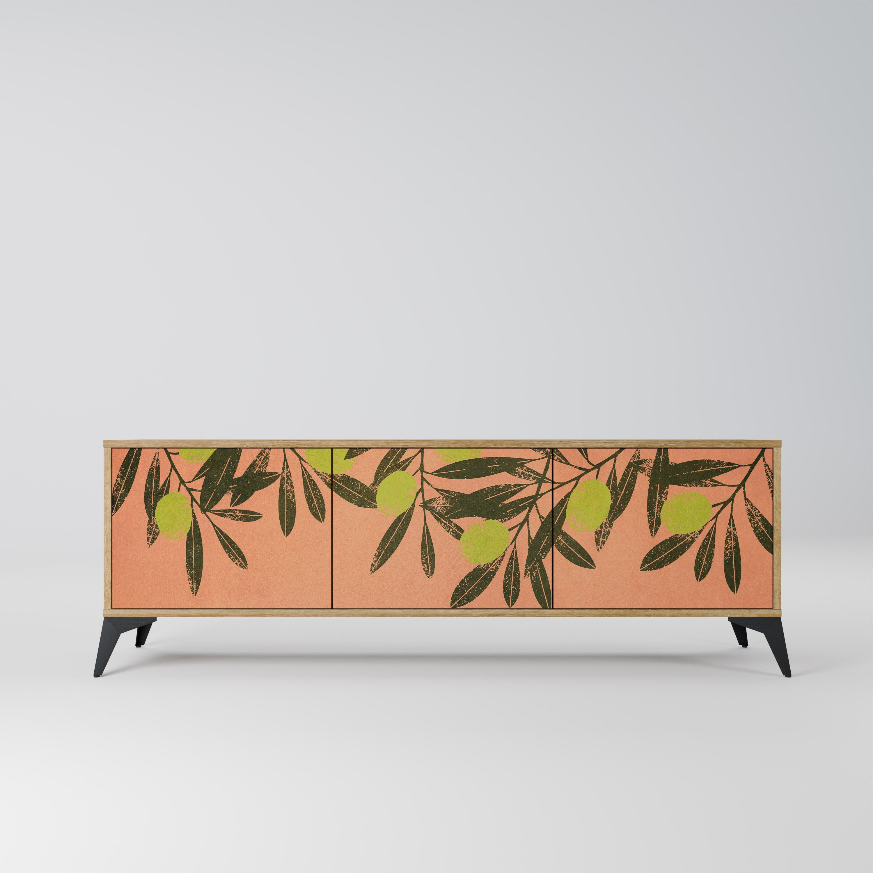 Meuble TV 3 portes JUICY OLIVES effet chêne