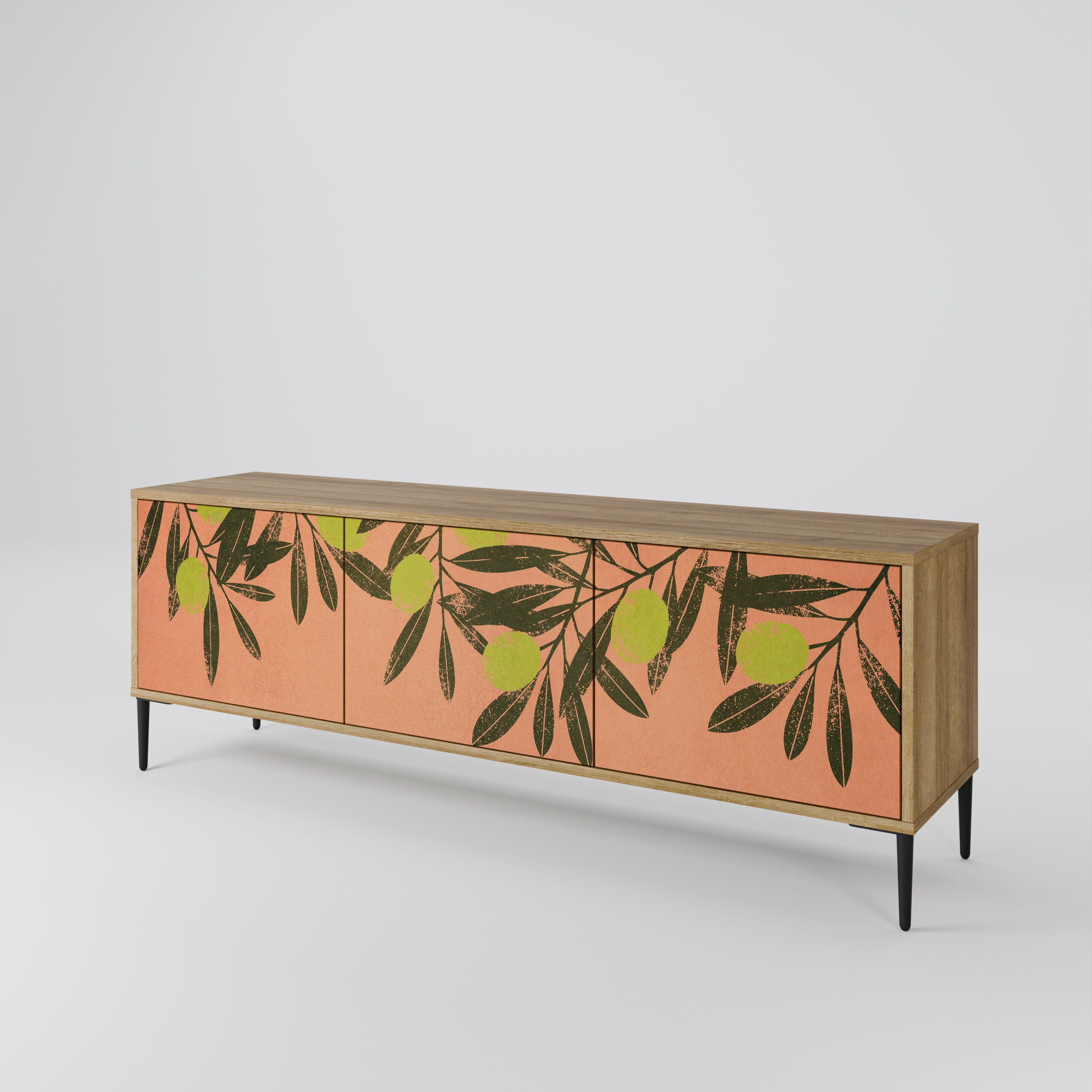 Meuble TV 3 portes JUICY OLIVES effet chêne