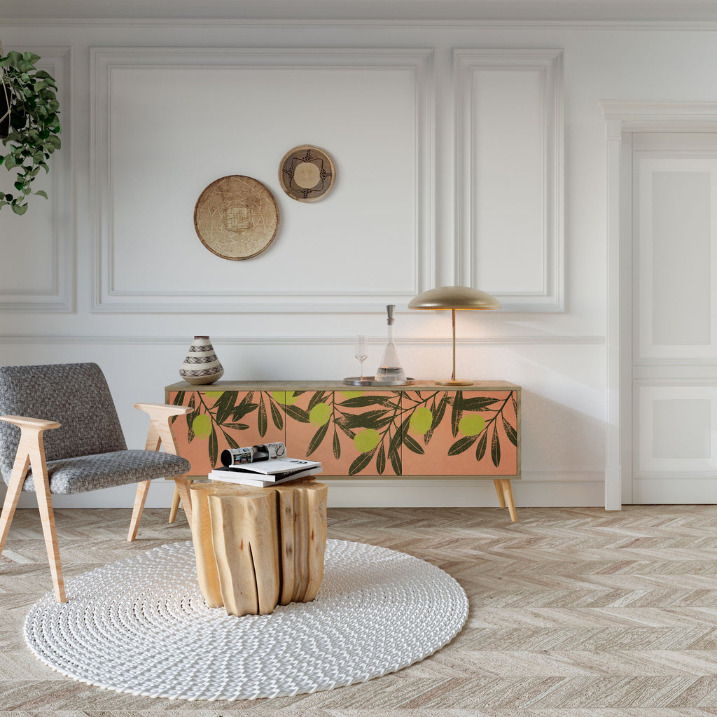 Meuble TV 3 portes JUICY OLIVES effet chêne